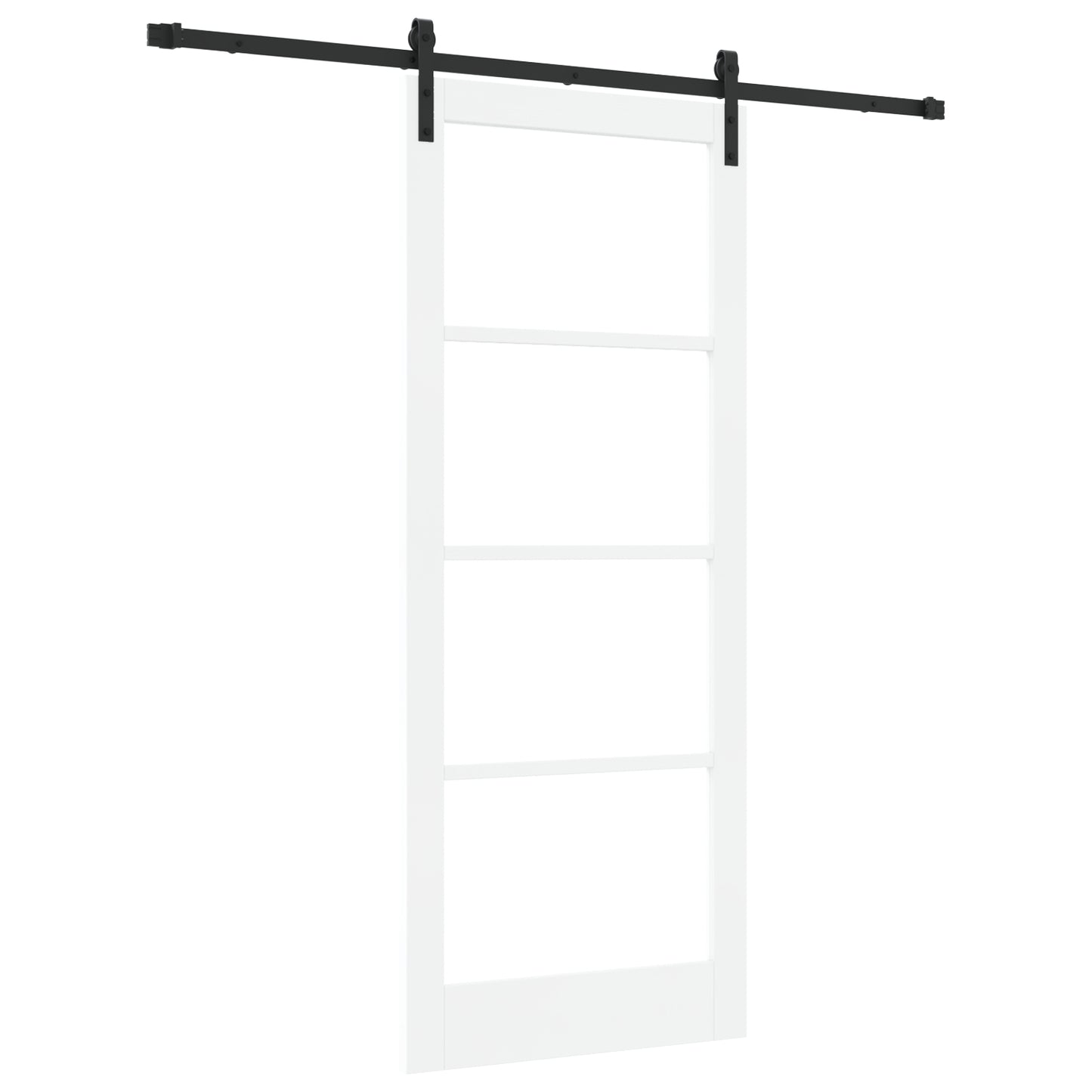 Sliding Door with Hardware Set 'ORKDAL'White Solid Wood & Glass, vidaXL Interior Door with Glass 'ORKDAL'White 86x211x4 cm