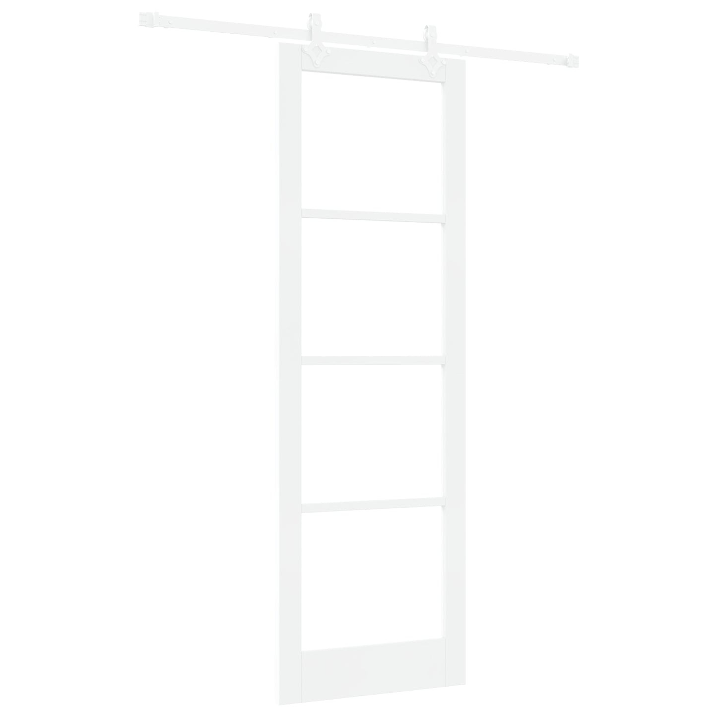 Sliding Door with Hardware Set White 78x232 cm Solid Wood Pine, vidaXL Interior Door with Glass "ORKDAL" White 78x232x4 cm