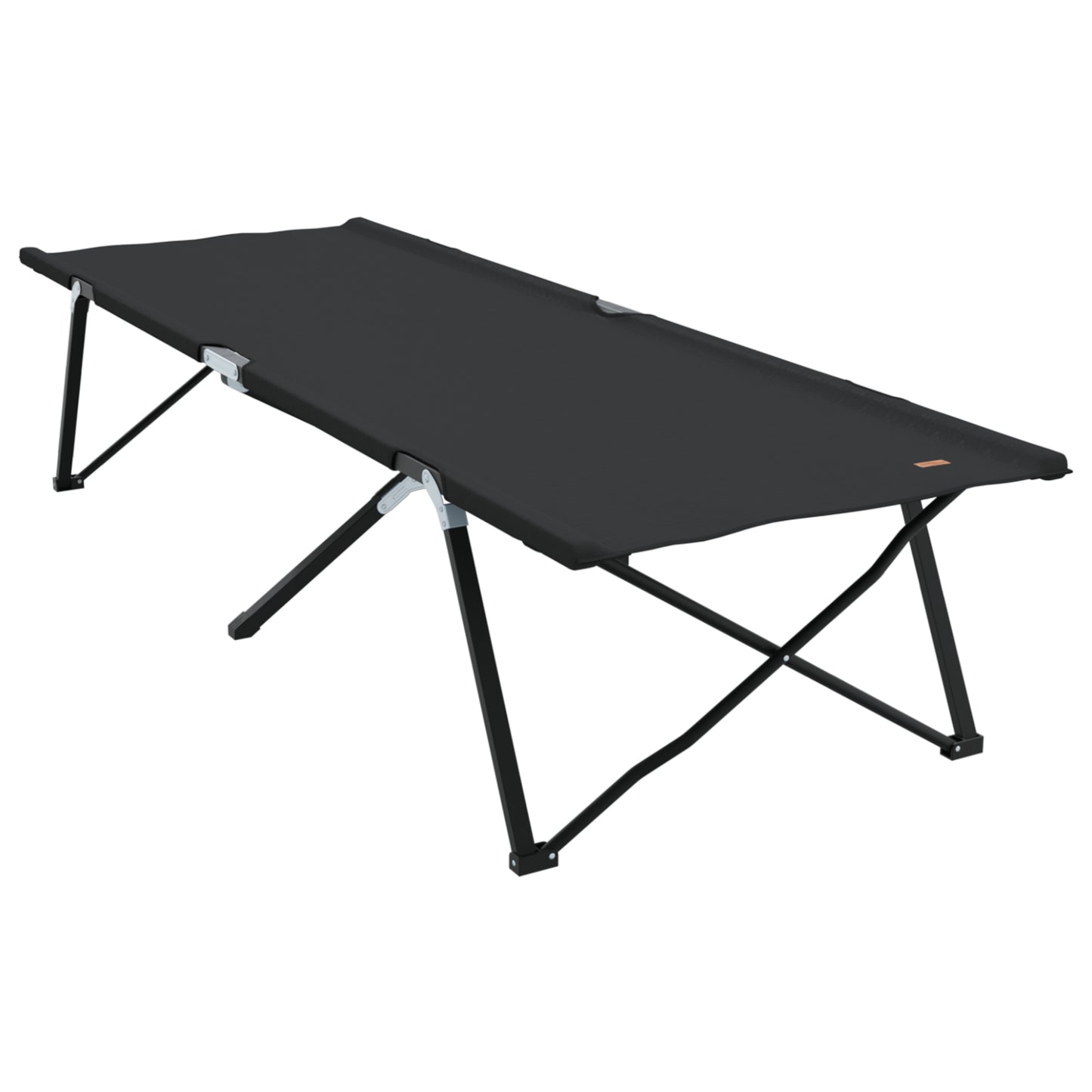 Folding Sun Bed with Carry Bag Black 600D Oxford Fabric
