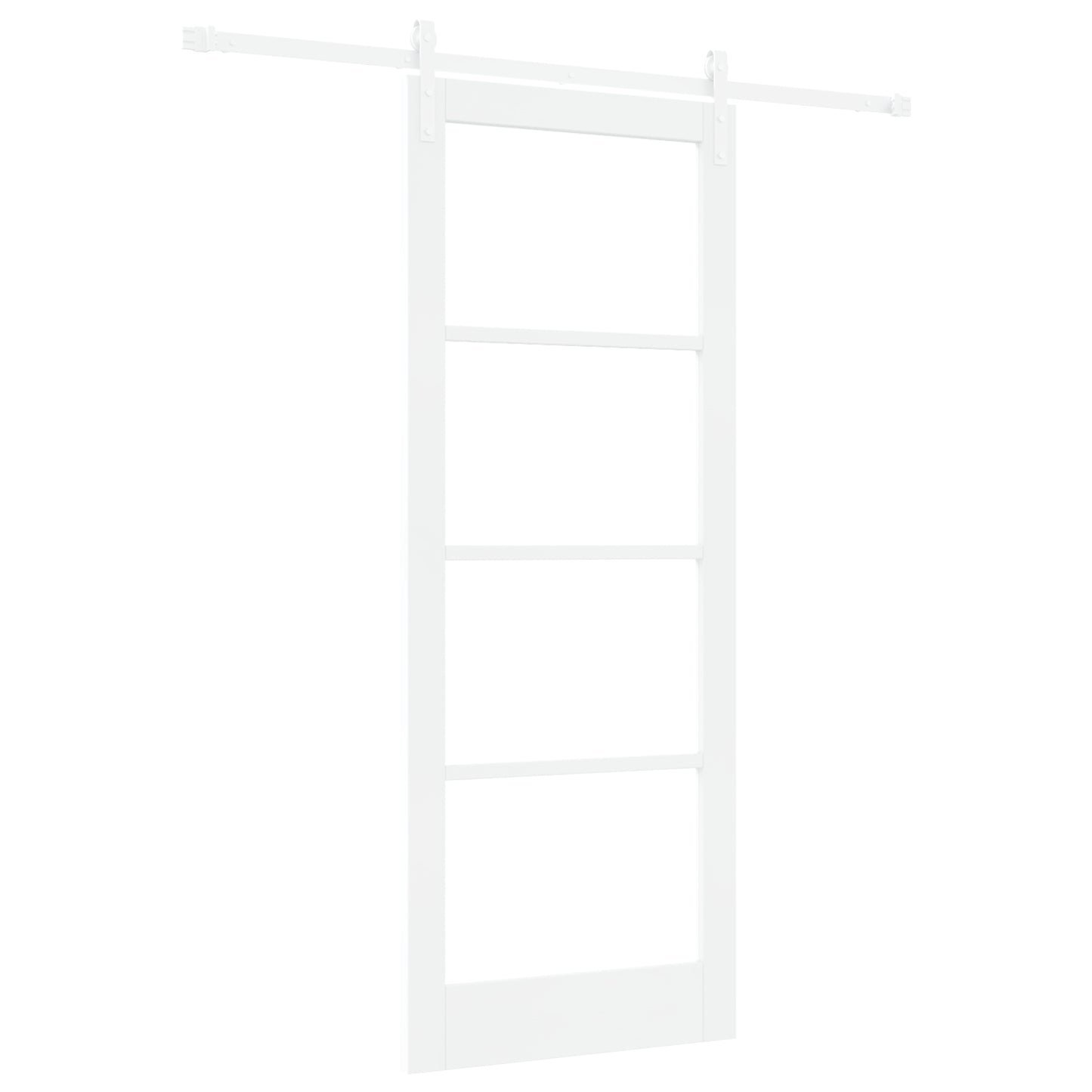 Sliding Door with Hardware Set 'ORKDAL'White Solid Wood & Glass, vidaXL Interior Door with Glass 'ORKDAL'White 83x211x4 cm