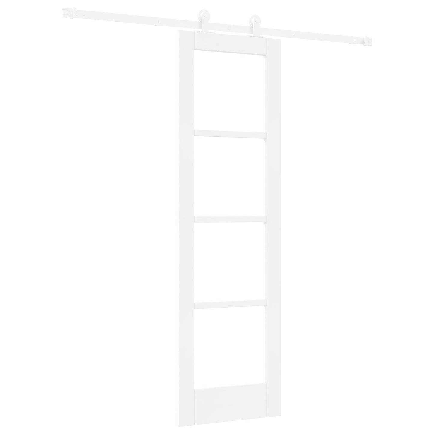 Sliding Door with Hardware Set 'ORKDAL'White Solid Wood & Glass, vidaXL Interior Door with Glass 'ORKDAL'White 61x198,5x4 cm