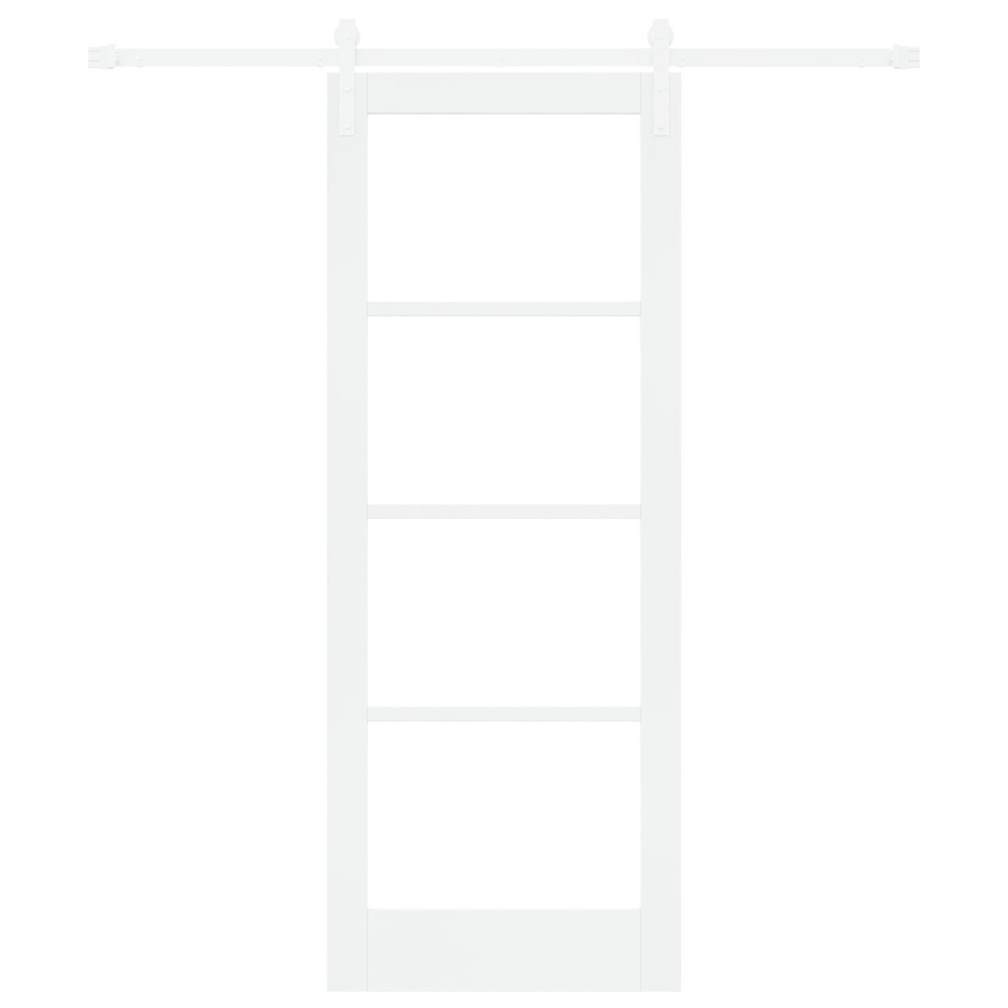 Sliding Door with Hardware Set "ORKDAL" White Solid Wood & Glass, vidaXL Interior Door with Glass "ORKDAL" White 78x202x4 cm