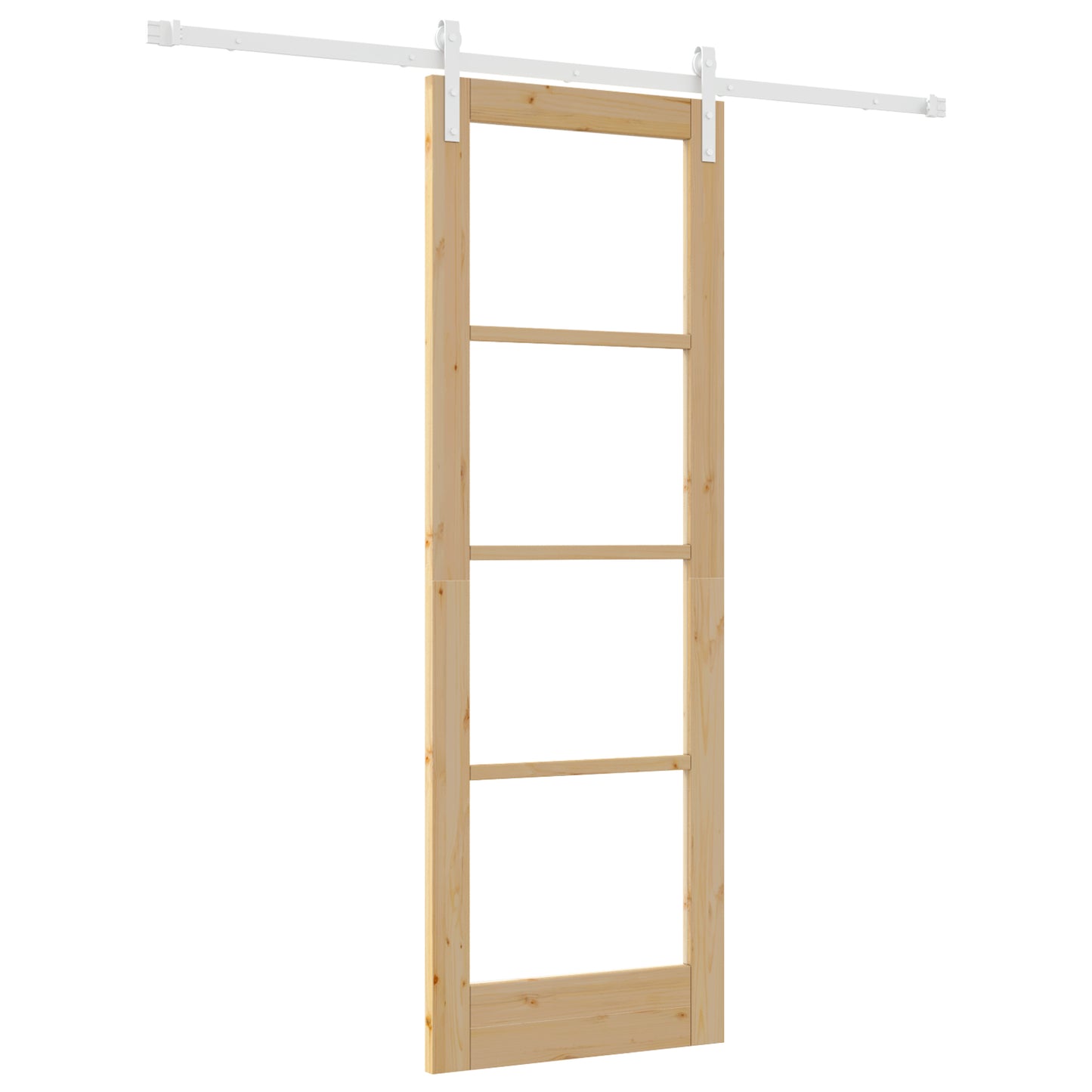 Sliding Door with Hardware Set "ORKDAL" Solid Wood & Glass, vidaXL Interior Door with Glass "ORKDAL" 73.5 x 211 x 4 cm Solid Wood Pine