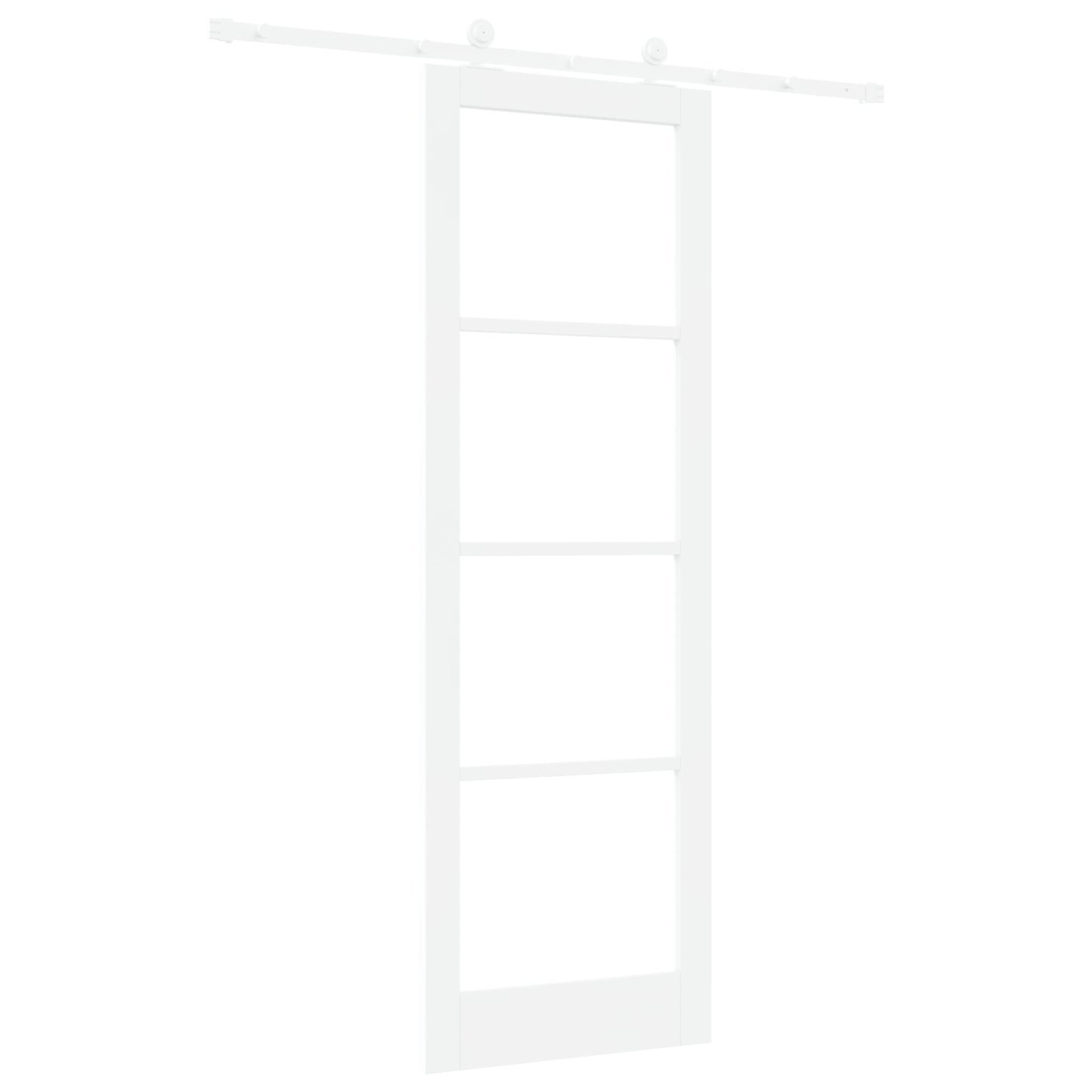 Sliding Door with Hardware Set 'ORKDAL'White Solid Wood&Glass, vidaXL Interior Door with Glass 'ORKDAL'White 78x232x4 cm