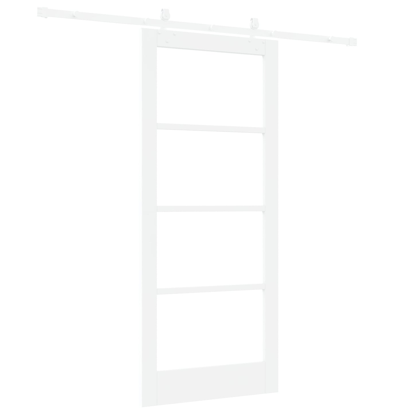 Sliding Door with Hardware Set White 86x198.5 cm Solid Wood Pine, vidaXL Interior Door with Glass 'ORKDAL'White 86x198.5x4 cm
