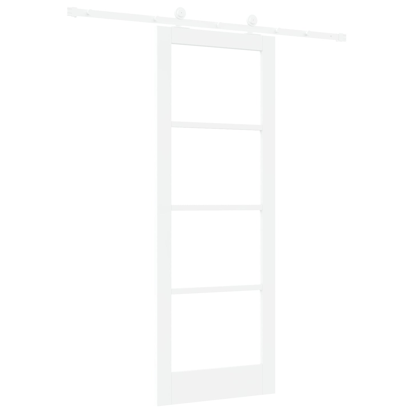 Sliding Door with Hardware Set 'ORKDAL'White Solid Wood & Glass, vidaXL Interior Door with Glass 'ORKDAL'White 78x211x4 cm
