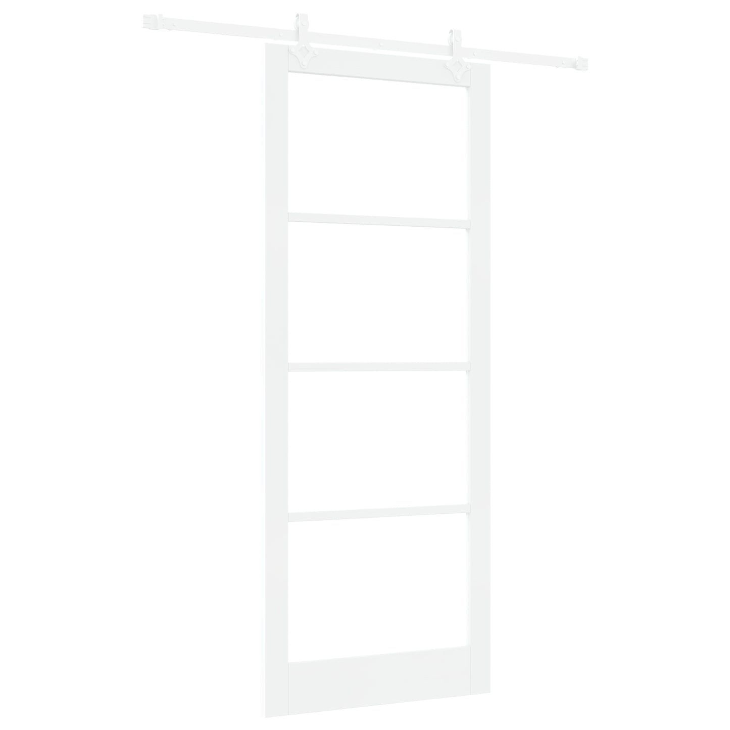Sliding Door with Hardware Set White 93x232 cm Solid Wood Pine, vidaXL Interior Door with Glass "ORKDAL" White 93x232x4 cm