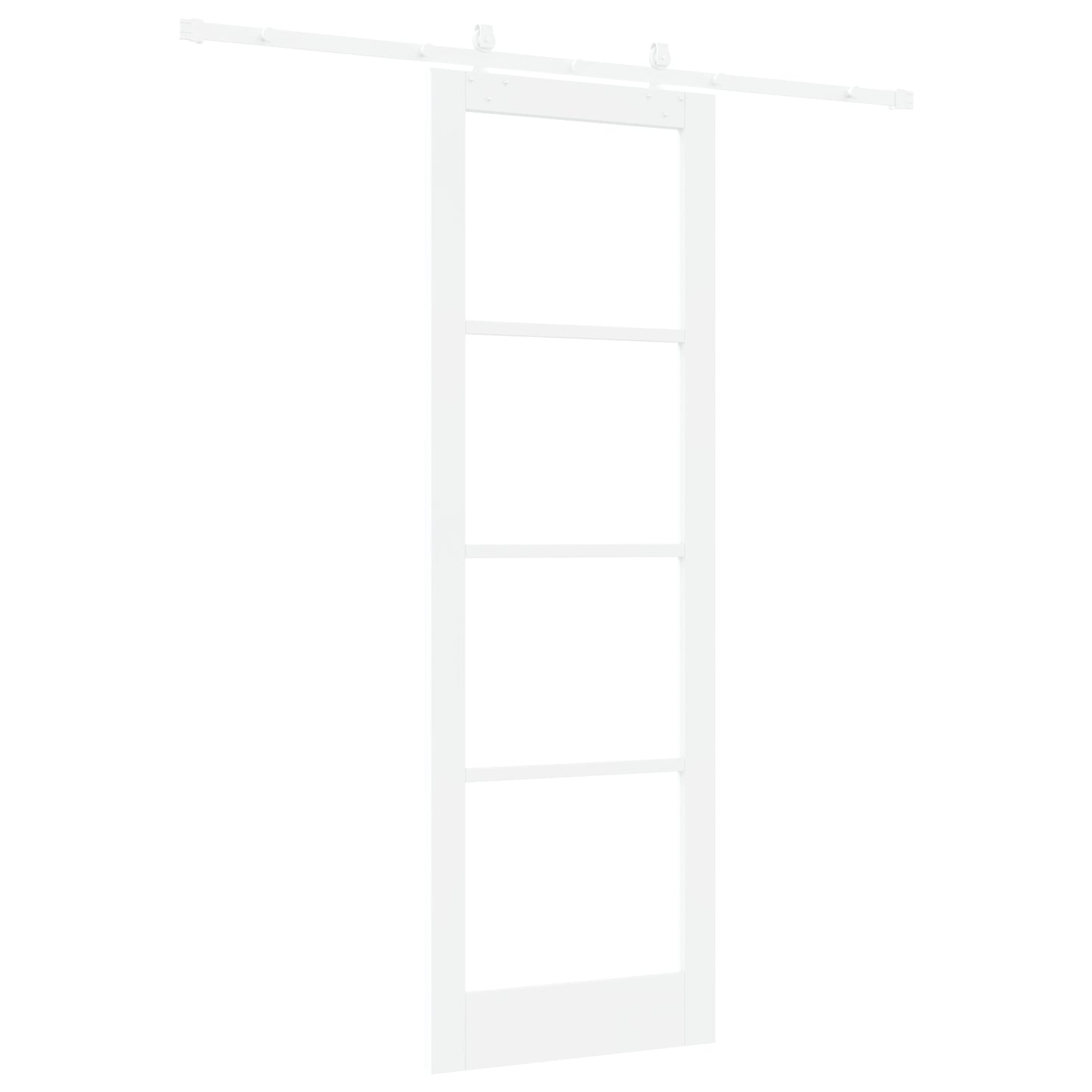 Sliding Door with Hardware Set White 78x232 cm Solid Wood Pine, vidaXL Interior Door with Glass 'ORKDAL'White 78x232x4 cm