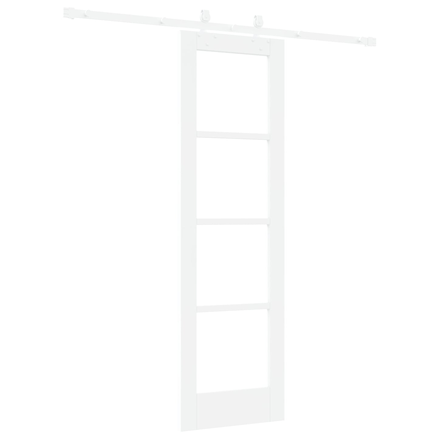 Sliding Door with Hardware Set White 61x198.5 cm Solid Wood Pine, vidaXL Interior Door with Glass 'ORKDAL'White 61x198.5x4 cm