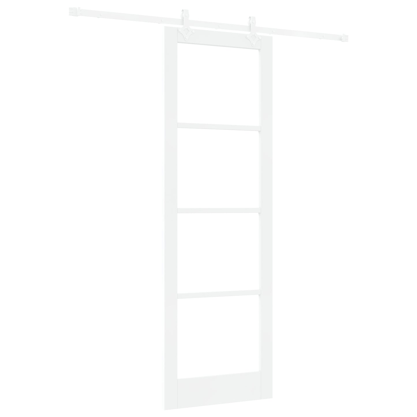 Sliding Door with Hardware Set White 78x232 cm Solid Wood Pine, vidaXL Interior Door with Glass 'ORKDAL'White 78x232x4 cm