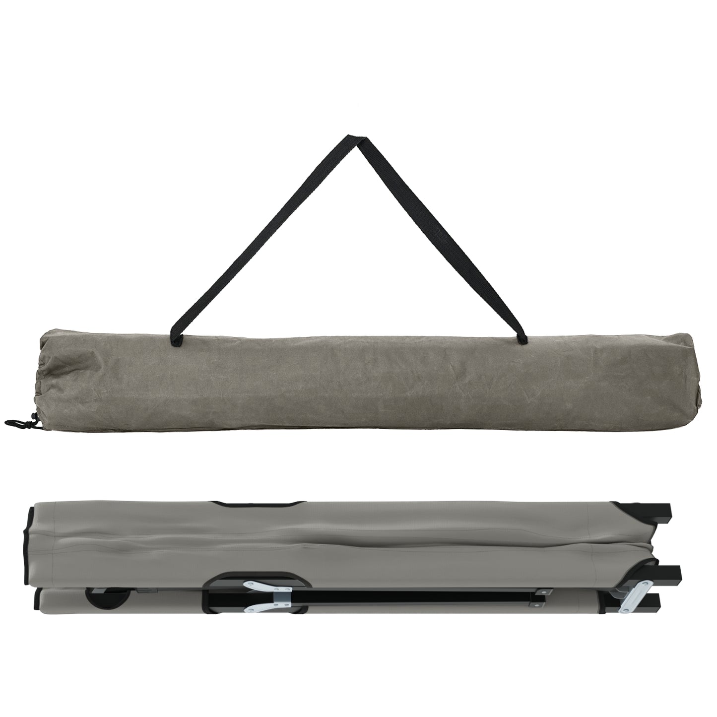 Folding Sun Beds with Carry Bags 2 pcs Grey 600D Oxford Fabric