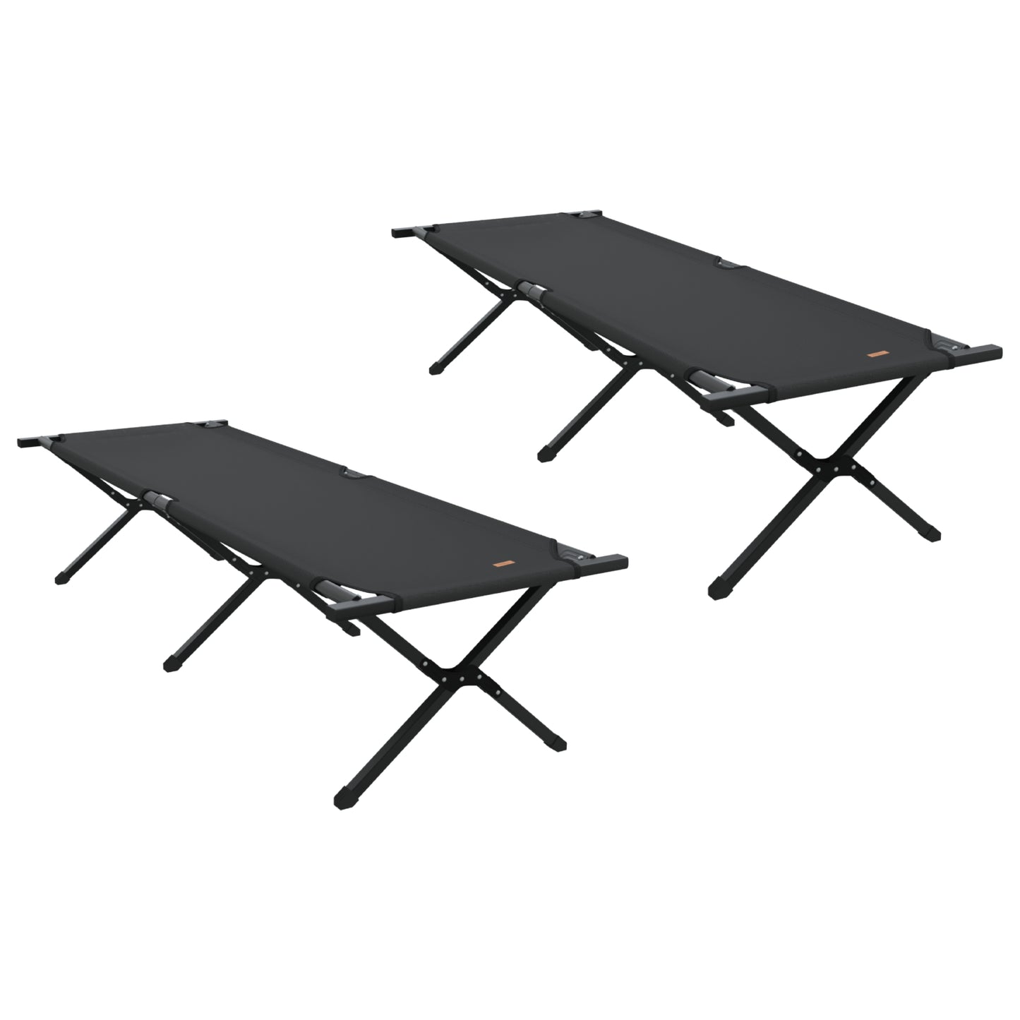 Folding Sun Beds 2 pcs with Carry Bag Black 600D Oxford Fabric