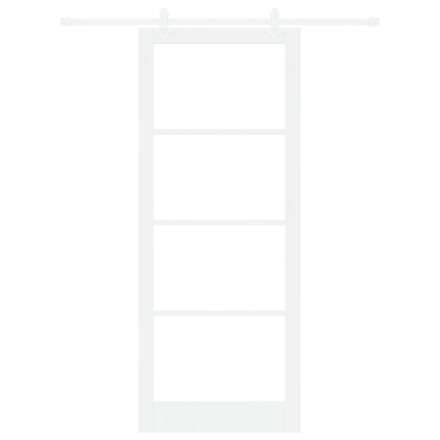 Sliding Door with Hardware Set White 93x232 cm Solid Wood Pine, vidaXL Interior Door with Glass "ORKDAL" White 93x232x4 cm