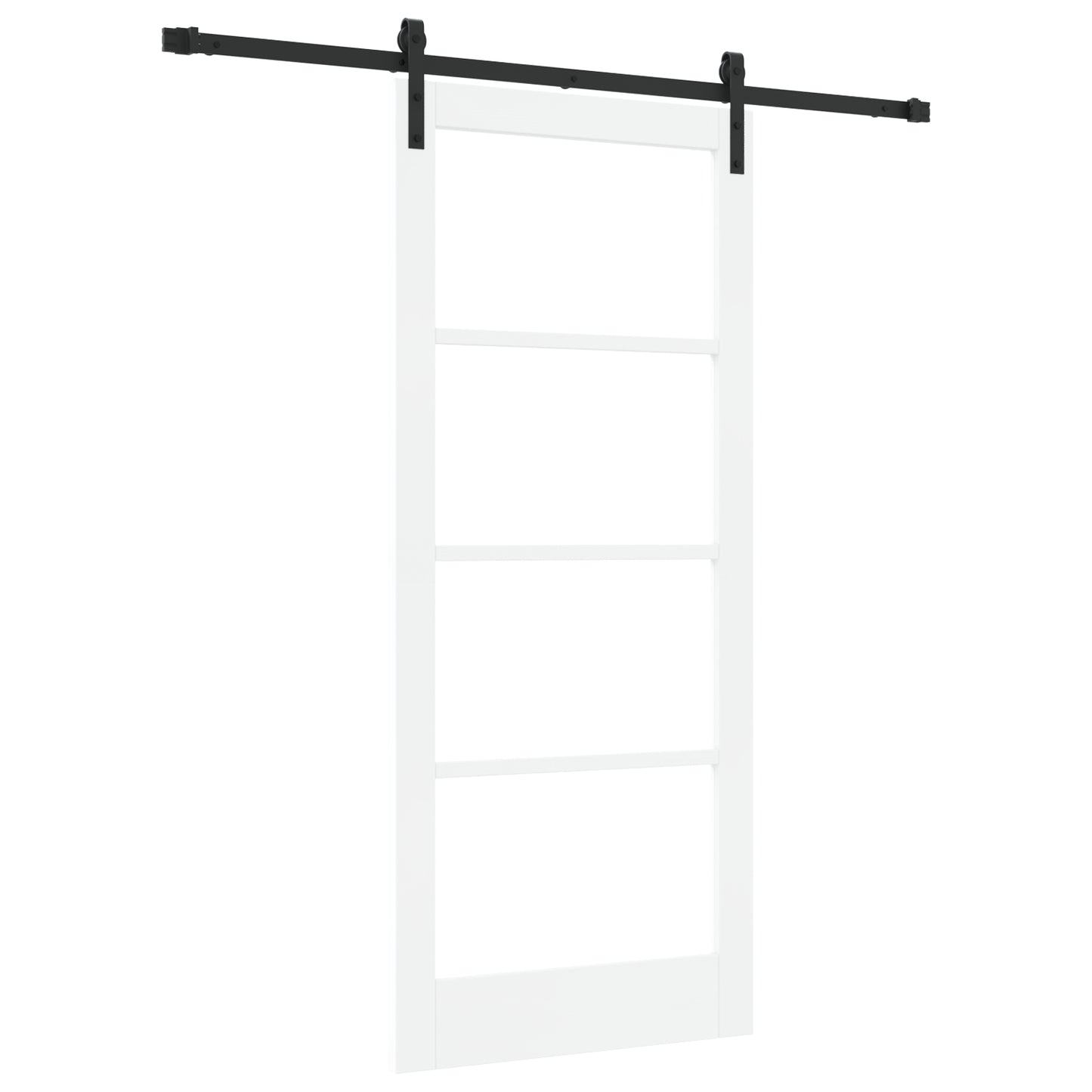 Sliding Door with Hardware Set 'ORKDAL'White Solid Wood&Glass, vidaXL Interior Door with Glass 'ORKDAL'White 86x198,5x4 cm