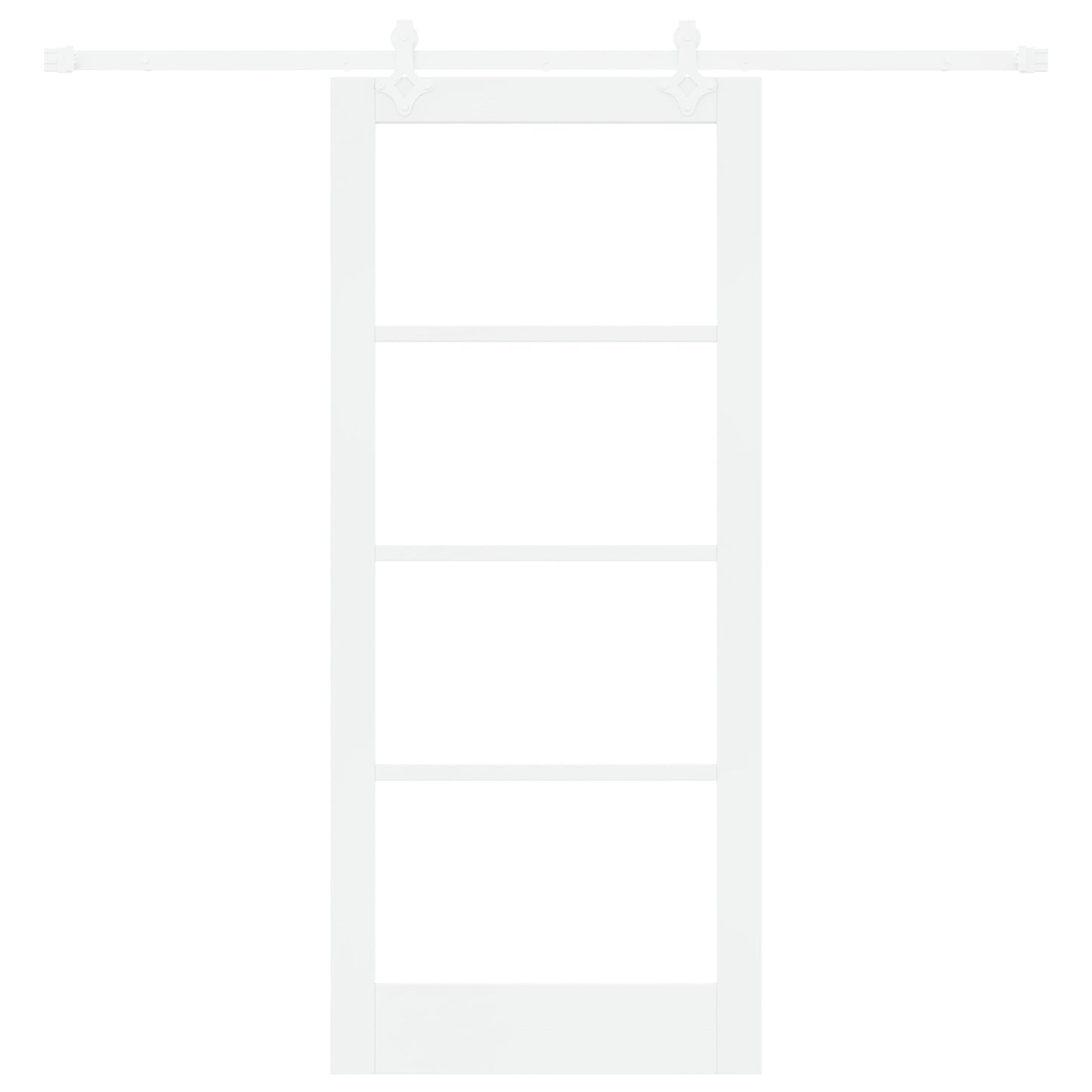 Sliding Door with Hardware Set White 86x198.5 cm Solid Wood Pine, vidaXL Interior Door with Glass 'ORKDAL'White 86x198.5x4 cm