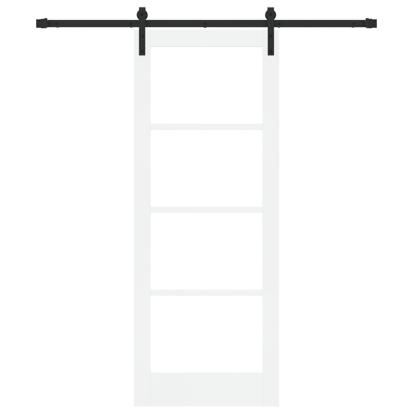 Sliding Door with Hardware Set "ORKDAL" White Solid Wood&Glass, vidaXL Interior Door with Glass "ORKDAL" White 78x202x4 cm