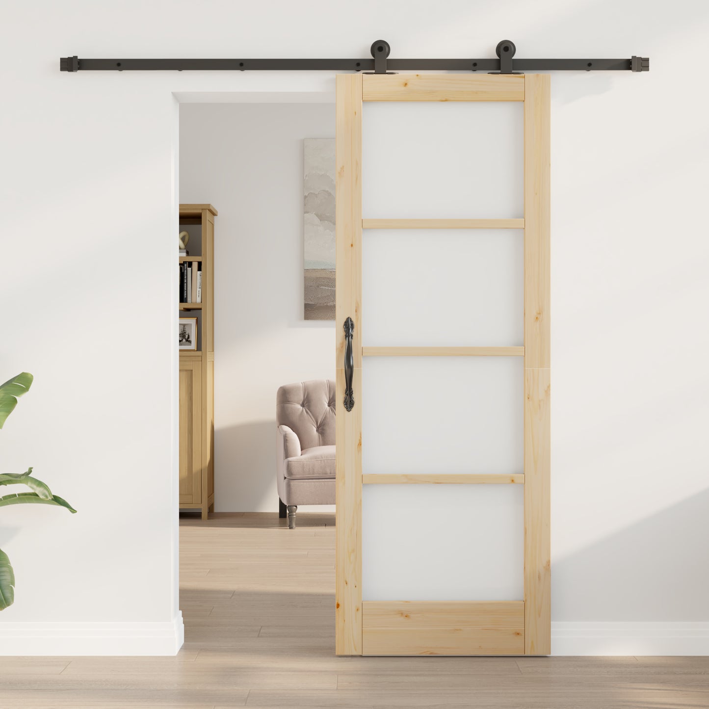 Sliding Door with Hardware Set 'ORKDAL'Solid Wood & Glass, vidaXL Interior Door with Glass 'ORKDAL'73.5x198.5x4 cm Solid Wood Pine