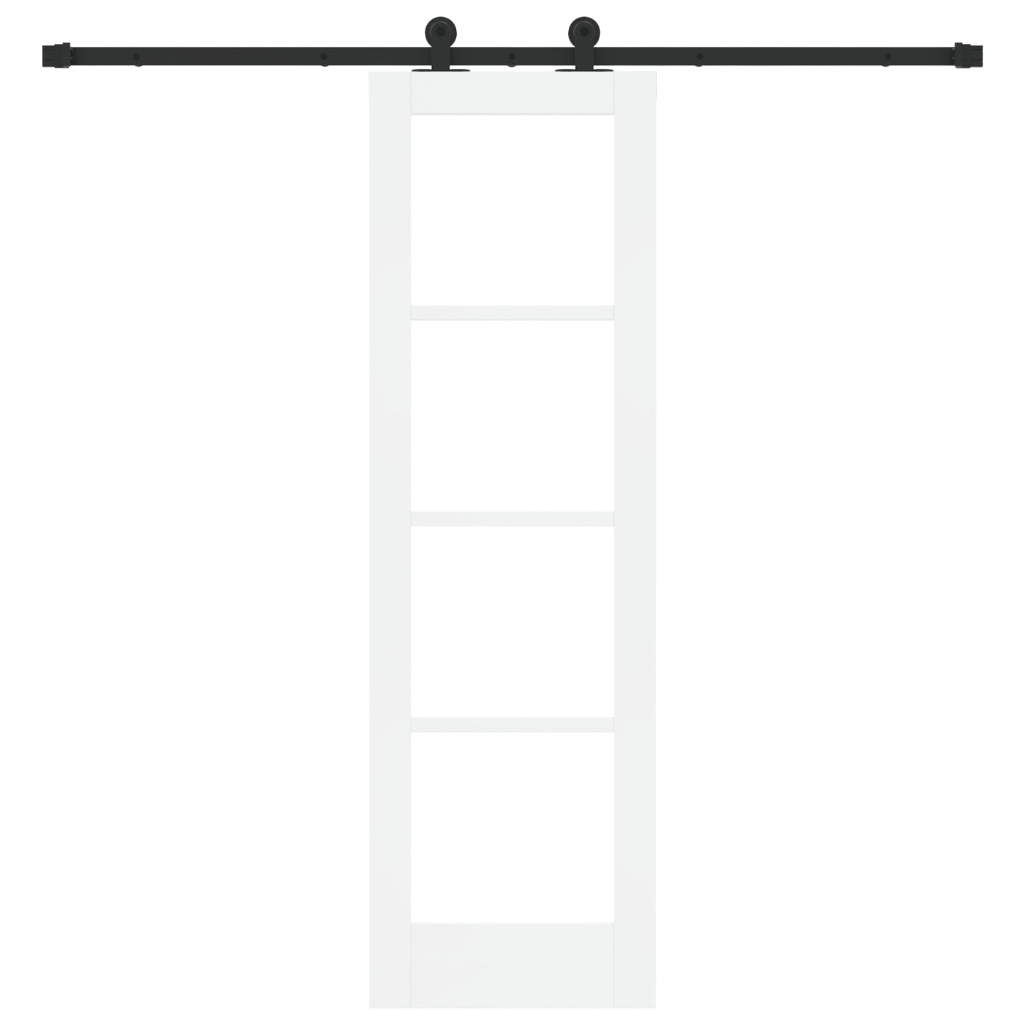 Sliding Door with Hardware Set 'ORKDAL'White Solid Wood&Glass, vidaXL Interior Door with Glass 'ORKDAL'White 61x198.5x4 cm