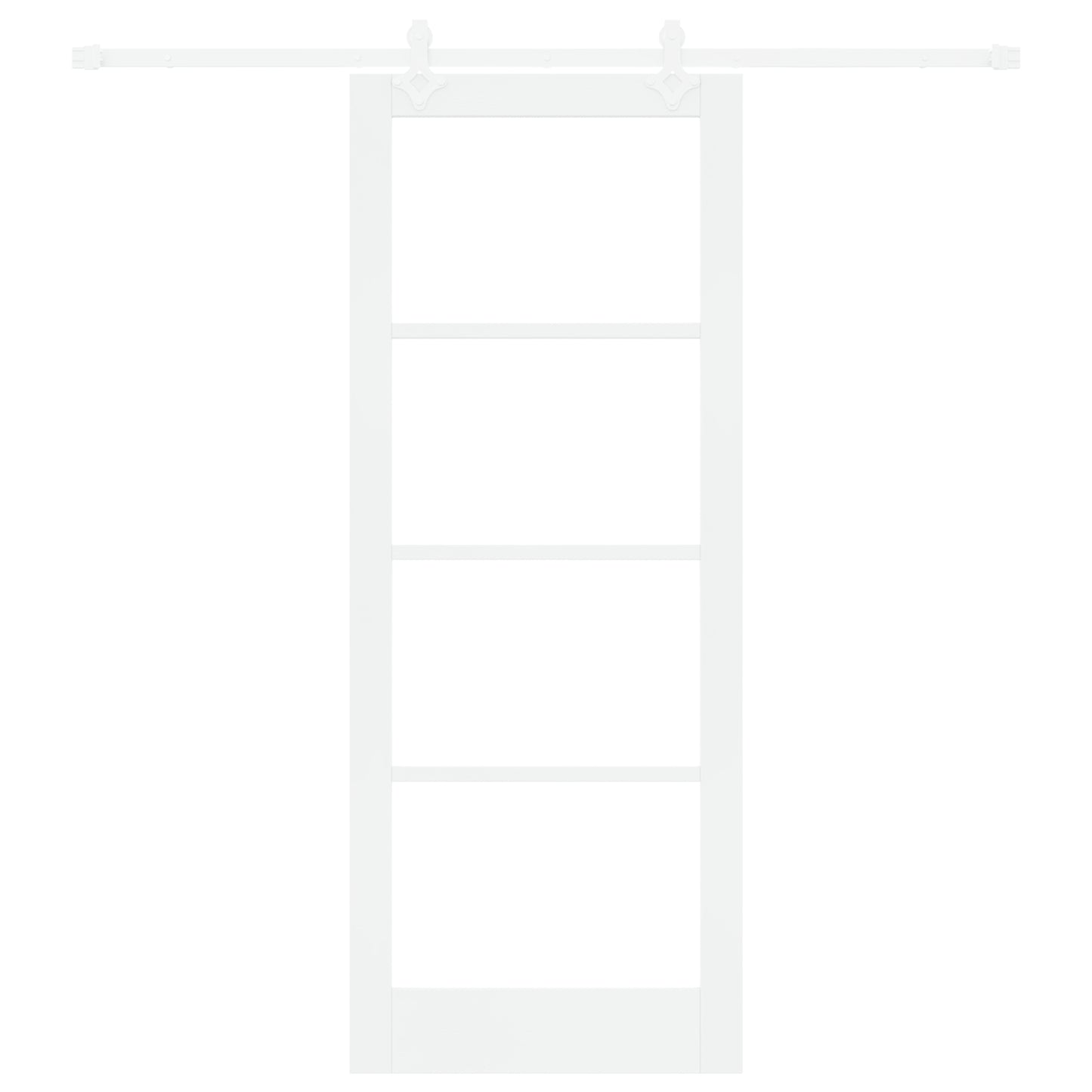 Sliding Door with Hardware Set White 83x211 cm Solid Wood Pine, vidaXL Interior Door with Glass "ORKDAL" White 83x211x4 cm
