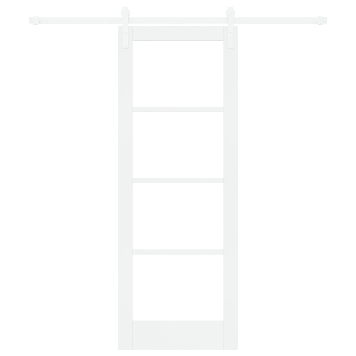 Sliding Door with Hardware Set 'ORKDAL'White Solid Wood & Glass, vidaXL Interior Door with Glass 'ORKDAL'White 73.5x198.5x4 cm
