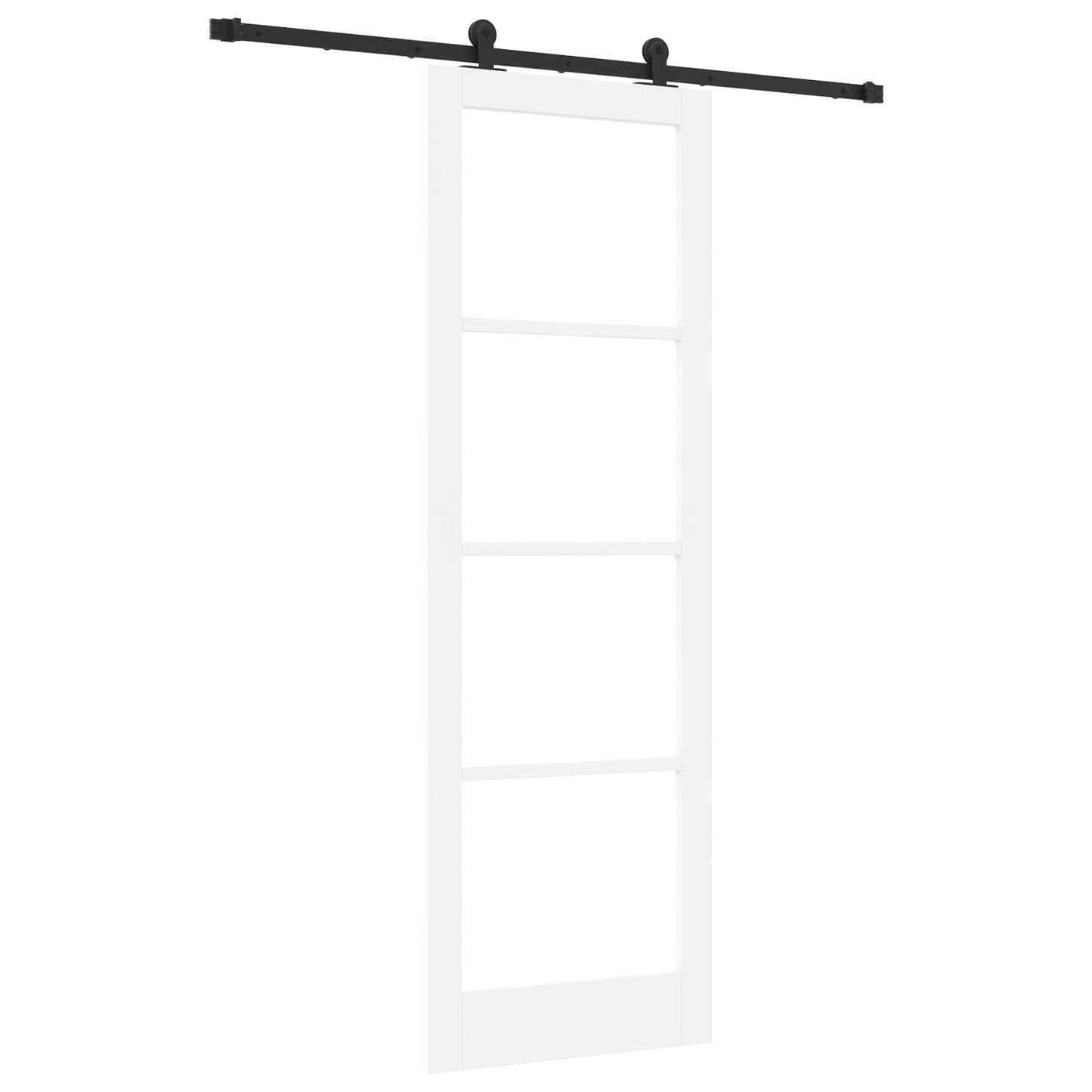 Sliding Door with Hardware Set 'ORKDAL'White Solid Wood&Glass, vidaXL Interior Door with Glass 'ORKDAL'White 78x232x4 cm