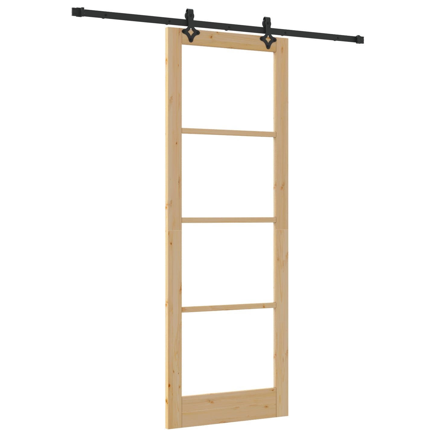 Sliding Door with Hardware Set "ORKDAL" Solid Wood & Glass, vidaXL Interior Door with Glass "ORKDAL" 83x232x4 cm Solid Wood Pine
