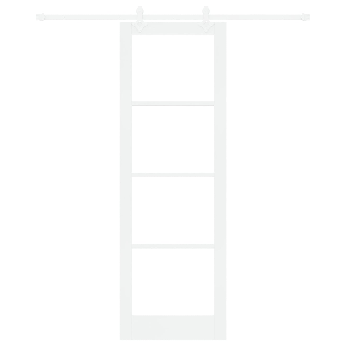 Sliding Door with Hardware Set White 78x232 cm Solid Wood Pine, vidaXL Interior Door with Glass 'ORKDAL'White 78x232x4 cm
