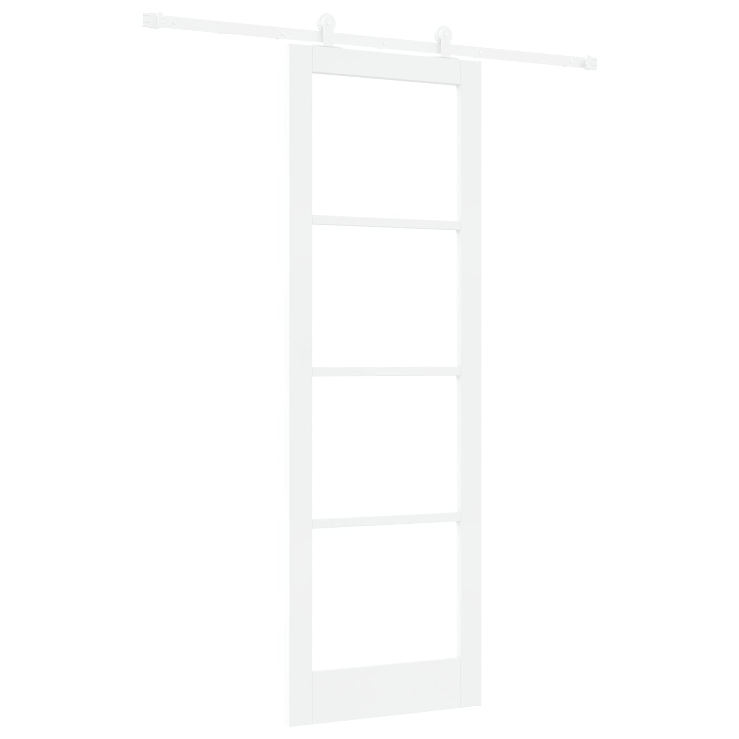 Sliding Door with Hardware Set 'ORKDAL'White Solid Wood&Glass, vidaXL Interior Door with Glass 'ORKDAL'White 78x232x4 cm