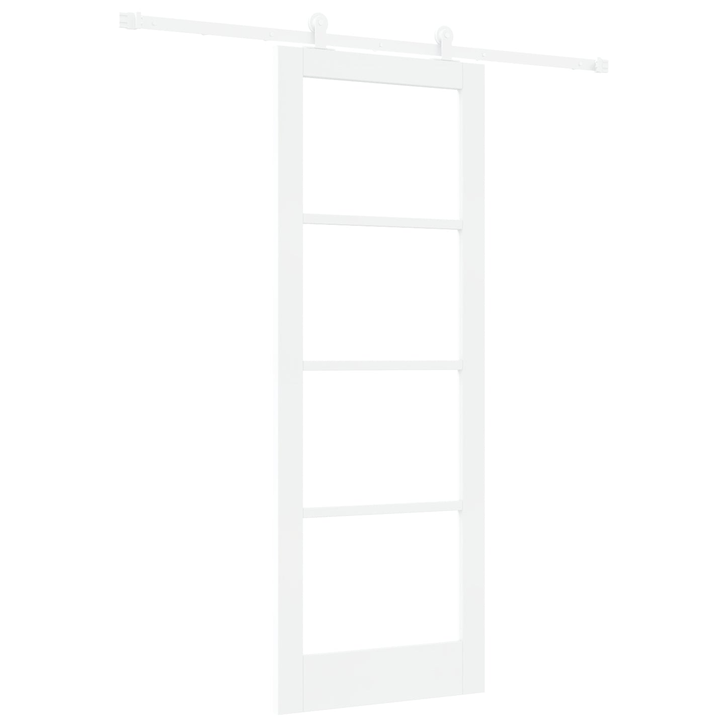 Sliding Door with Hardware Set 'ORKDAL'White Solid Wood & Glass, vidaXL Interior Door with Glass 'ORKDAL'White 78x211x4 cm
