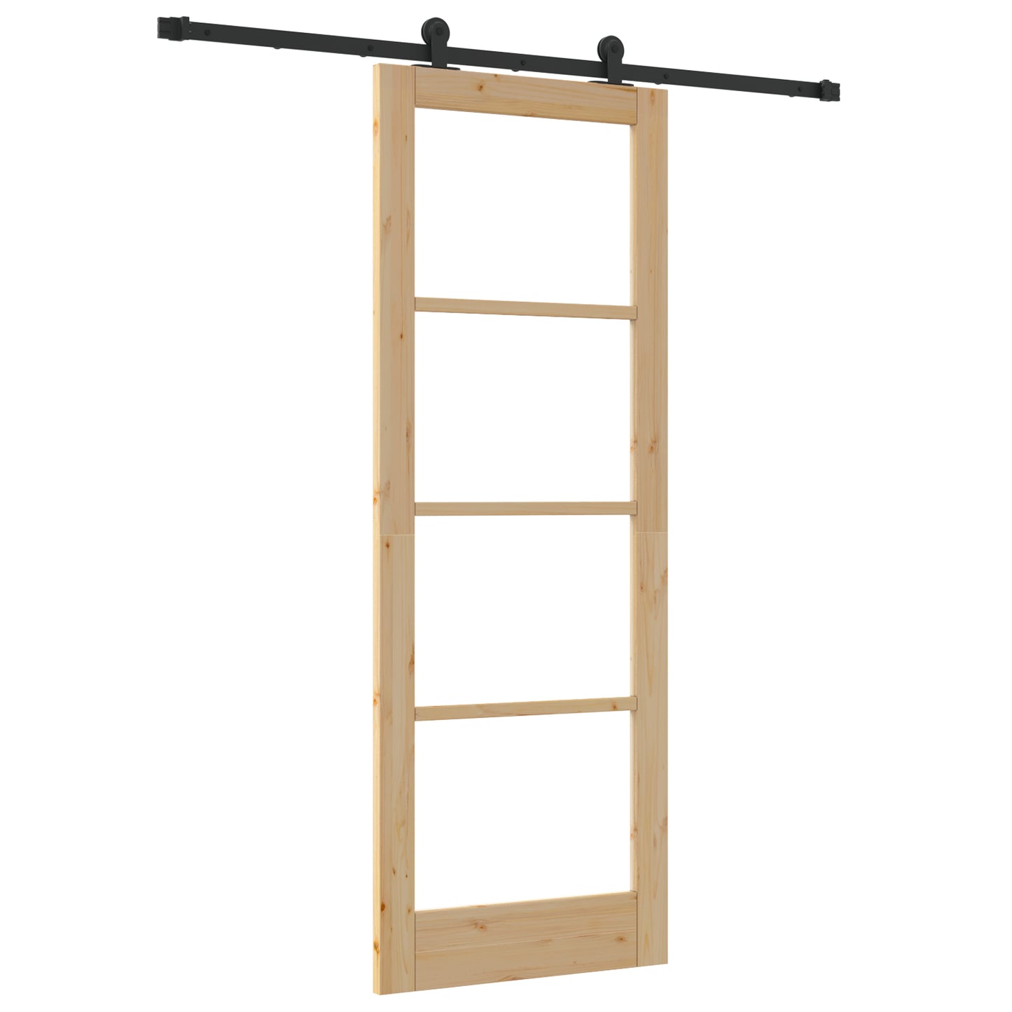 Sliding Door with Hardware Set "ORKDAL" Solid Wood&Glass, vidaXL Interior Door with Glass "ORKDAL" 78x211x4 cm Solid Wood Pine