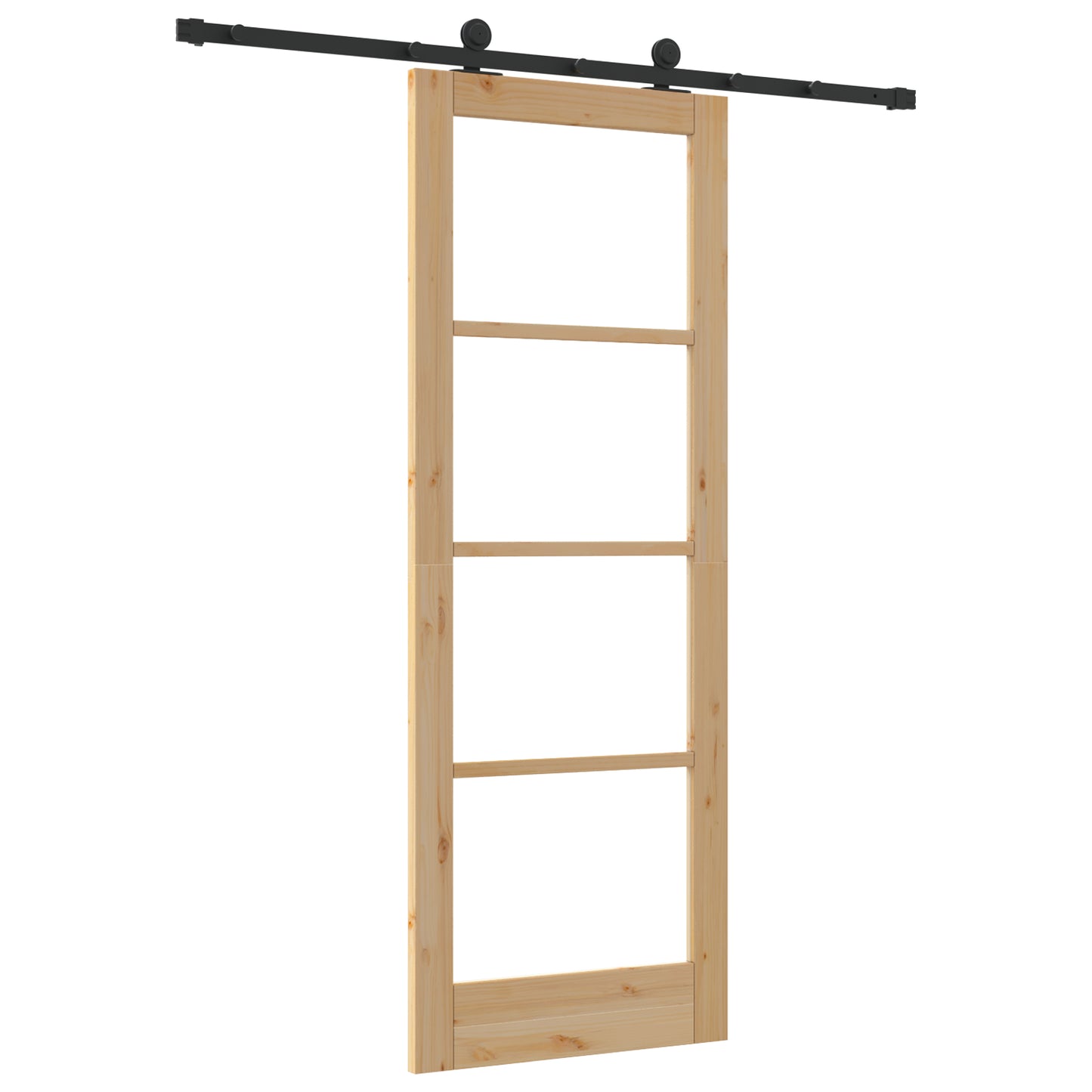 Sliding Door with Hardware Set "ORKDAL" Solid Wood&Glass, vidaXL Interior Door with Glass "ORKDAL" 78x211x4 cm Solid Wood Pine