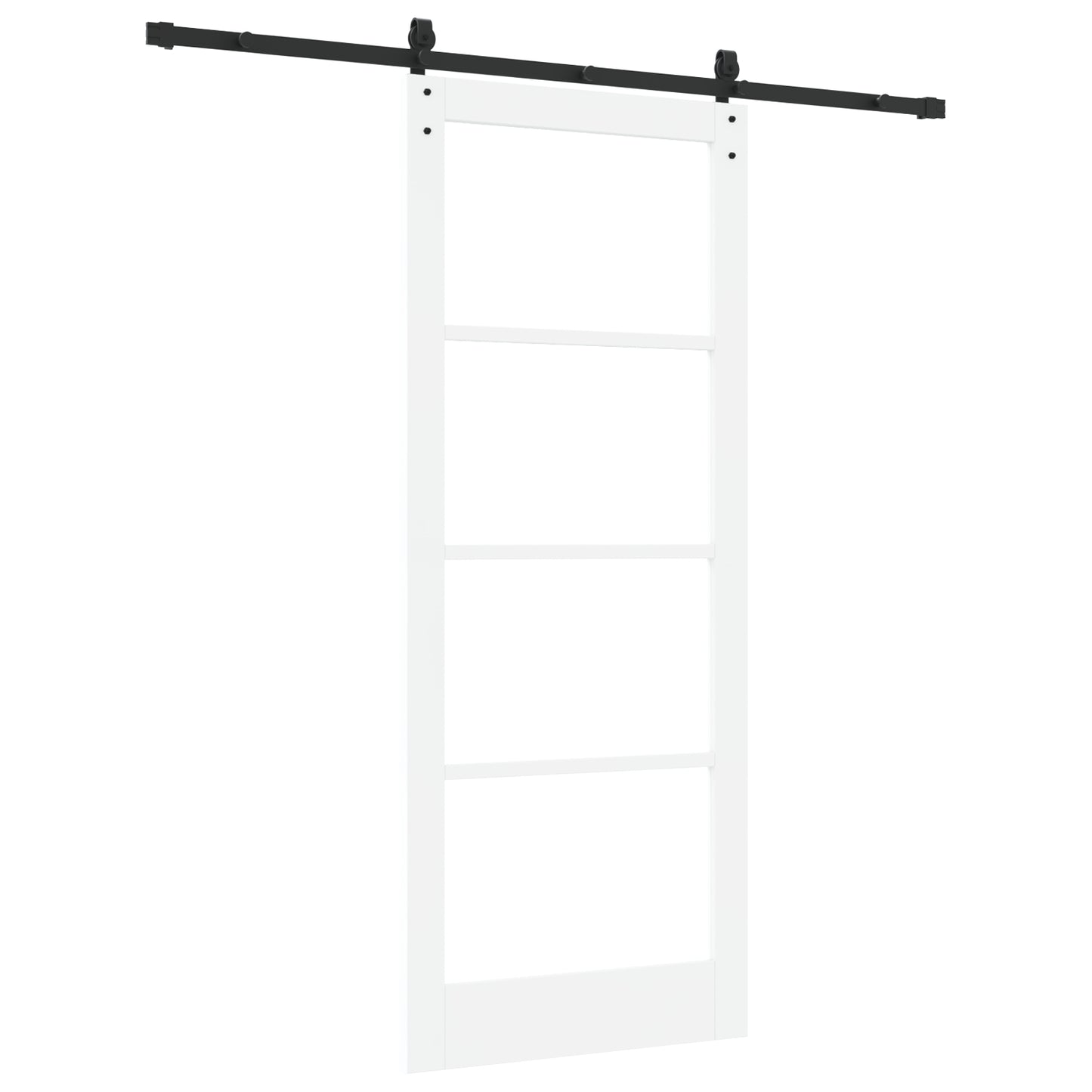 Sliding Door with Hardware Set 'ORKDAL'White Solid Wood & Glass, vidaXL Interior Door with Glass 'ORKDAL'White 86x211x4 cm