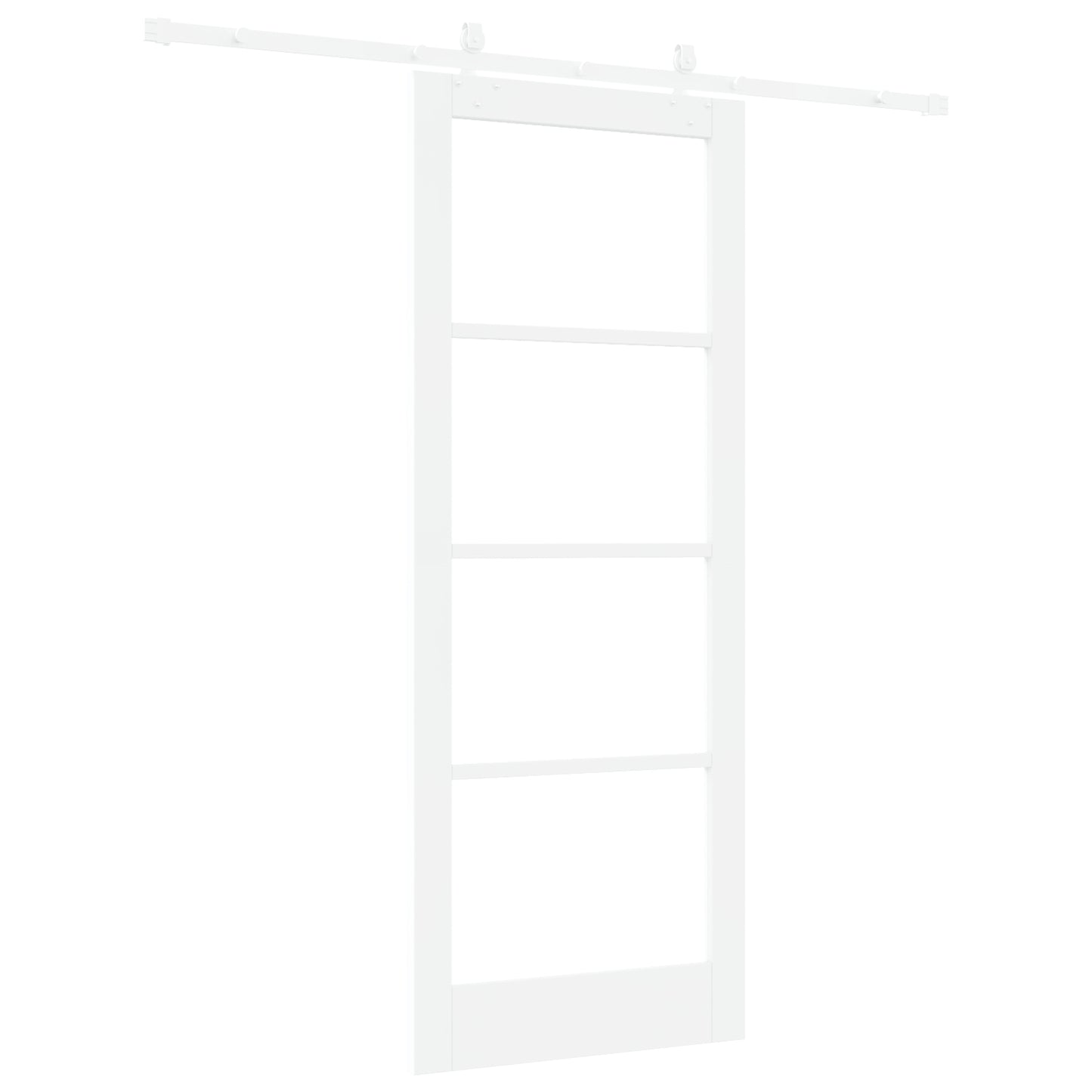 Sliding Door with Hardware Set White 83x211 cm Solid Wood Pine, vidaXL Interior Door with Glass "ORKDAL" White 83x211x4 cm