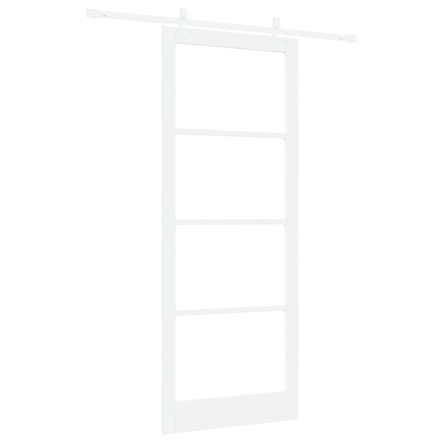 Sliding Door with Hardware Set White 93x232 cm Solid Wood Pine, vidaXL Interior Door with Glass "ORKDAL" White 93x232x4 cm