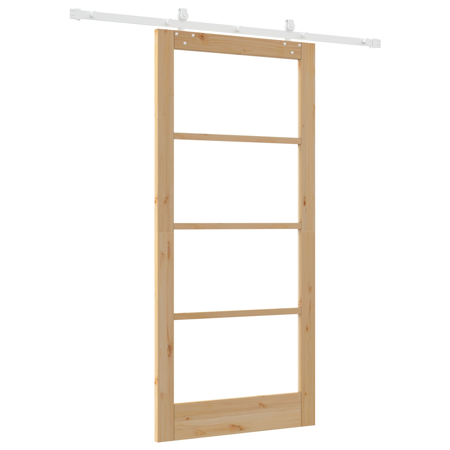 Sliding Door with Hardware Set 93x202 cm Solid Wood Pine, vidaXL Interior Door with Glass 'ORKDAL'93x202x4 cm Solid Wood Pine