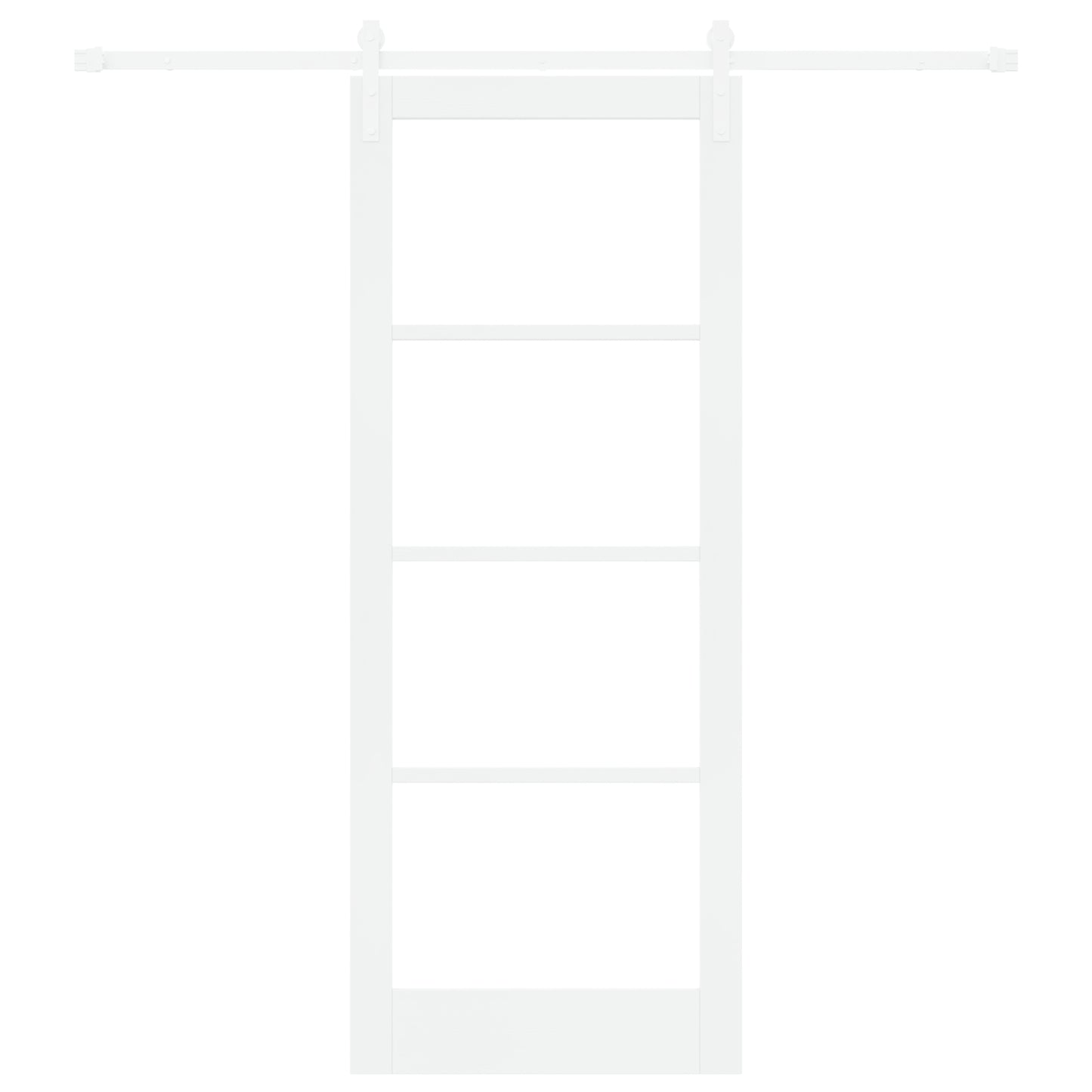 Sliding Door with Hardware Set "ORKDAL" White Solid Wood & Glass, vidaXL Interior Door with Glass "ORKDAL" White 83x211x4 cm
