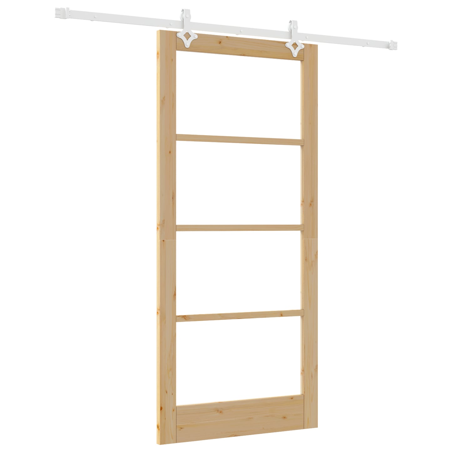 Sliding Door with Hardware Set 93x202 cm Solid Wood Pine, vidaXL Interior Door with Glass 'ORKDAL'93x202x4 cm Solid Wood Pine