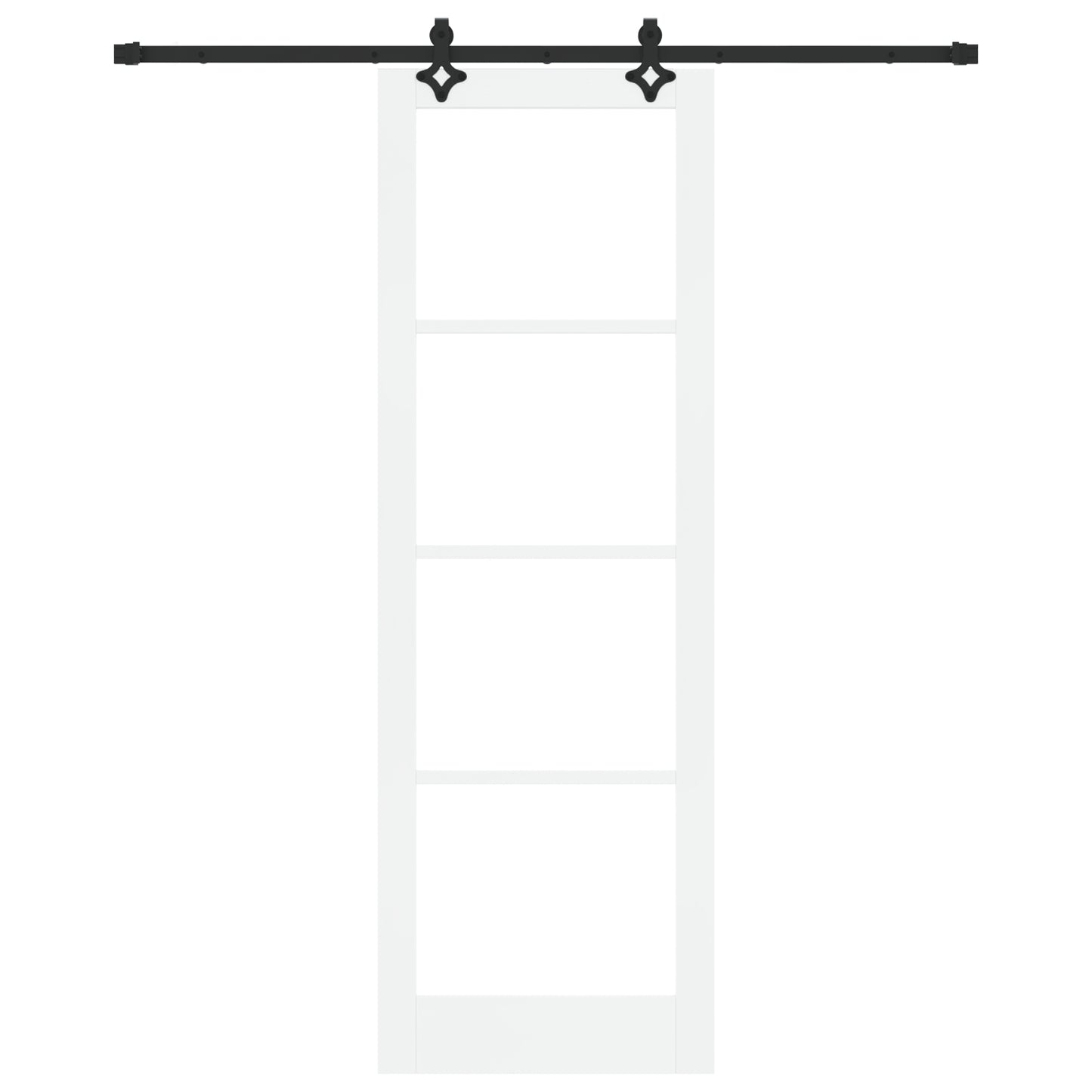 Sliding Door with Hardware Set "ORKDAL" White Solid Wood & Glass, vidaXL Interior Door with Glass "ORKDAL" White 78x232x4 cm