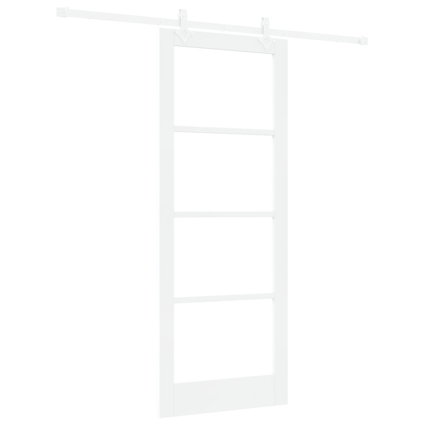 Sliding Door with Hardware Set White 83x211 cm Solid Wood Pine, vidaXL Interior Door with Glass "ORKDAL" White 83x211x4 cm