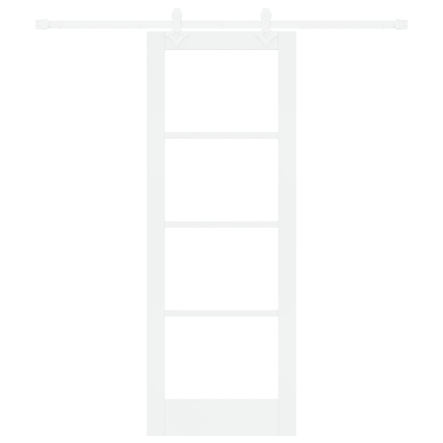 Sliding Door with Hardware Set White 73.5x198.5 cm Solid Wood Pine, vidaXL Interior Door with Glass 'ORKDAL'White 73.5x198.5x4 cm