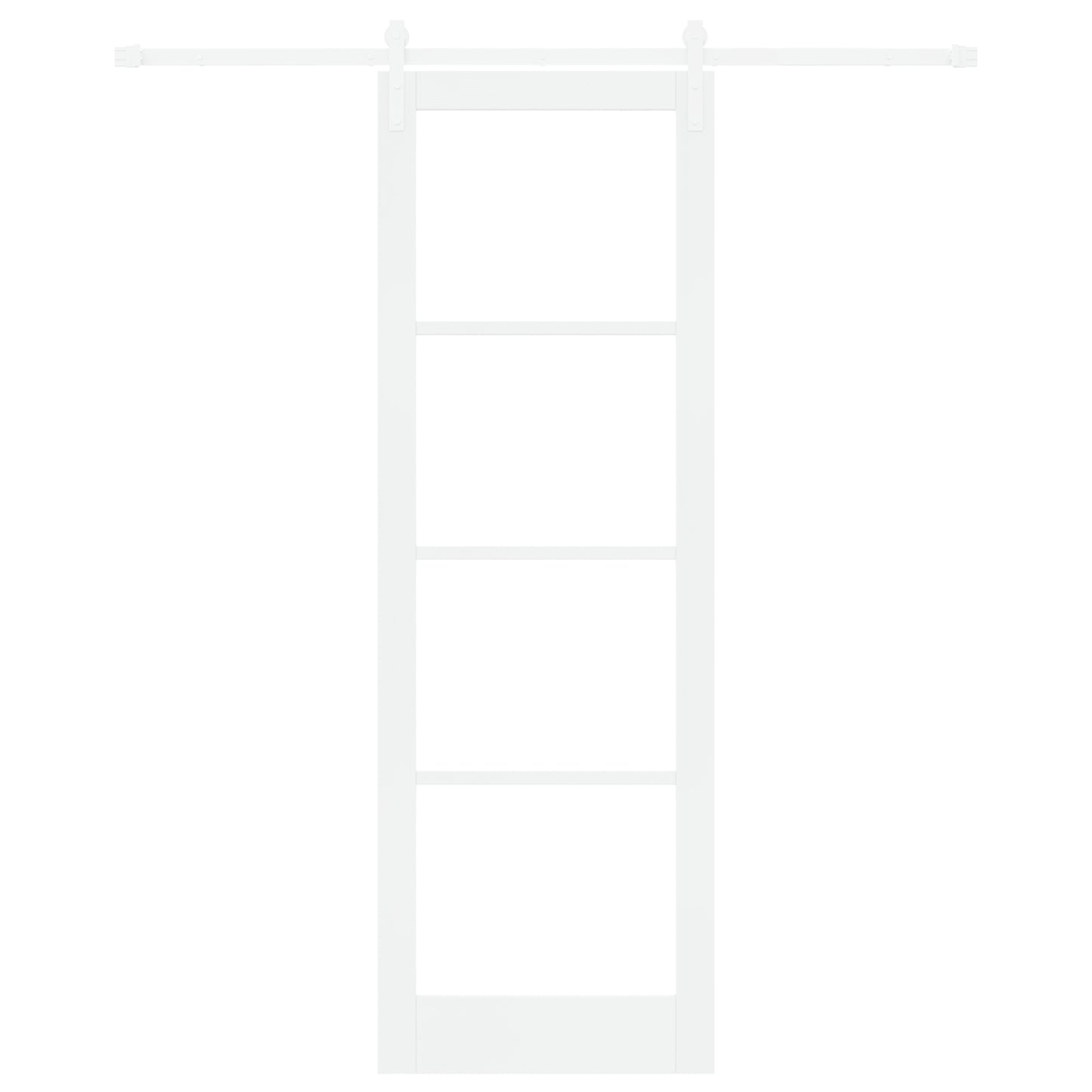 Sliding Door with Hardware Set "ORKDAL" White Solid Wood & Glass, vidaXL Interior Door with Glass "ORKDAL" White 78x232 cm