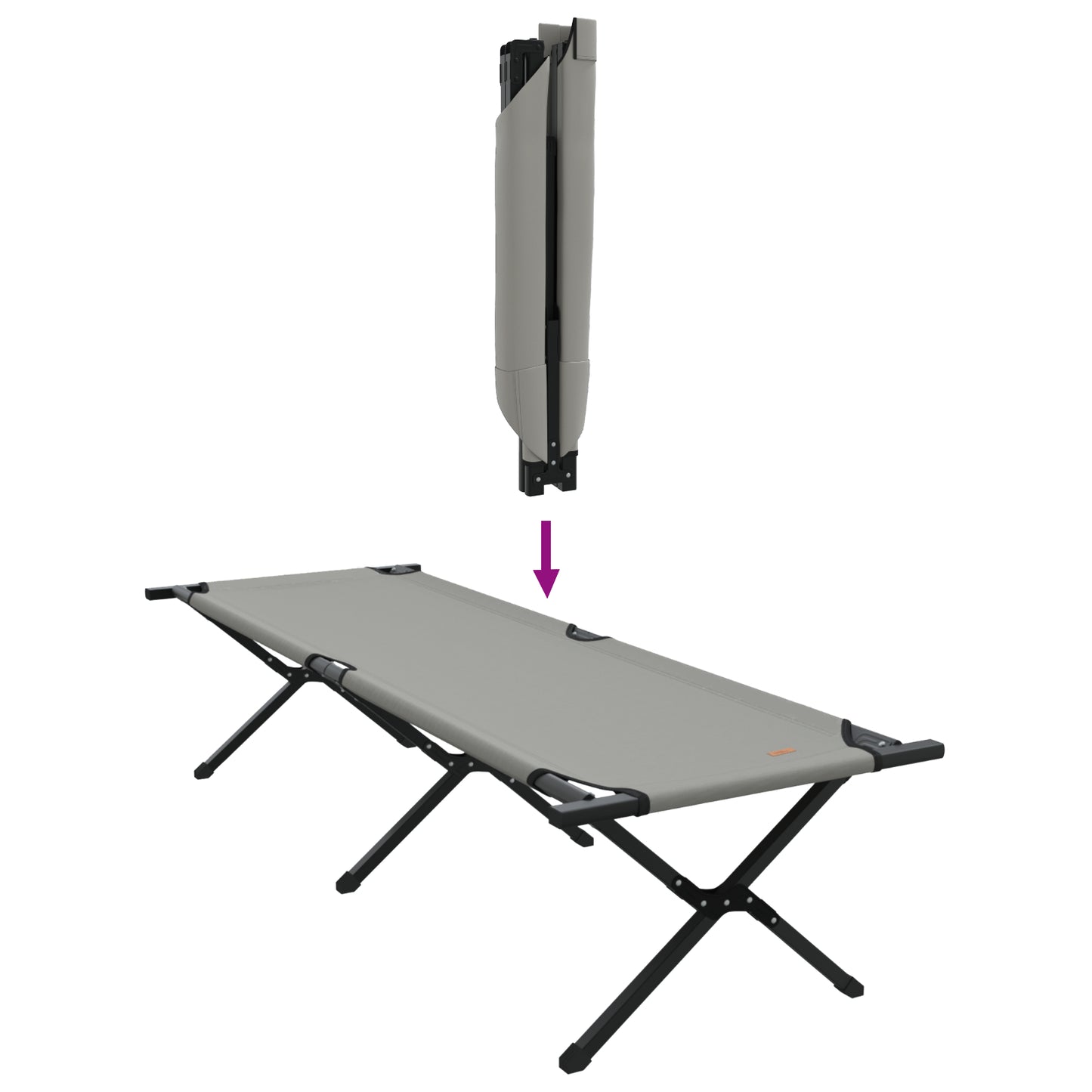 Folding Sun Bed with Carry Bag Grey 600D Oxford Fabric