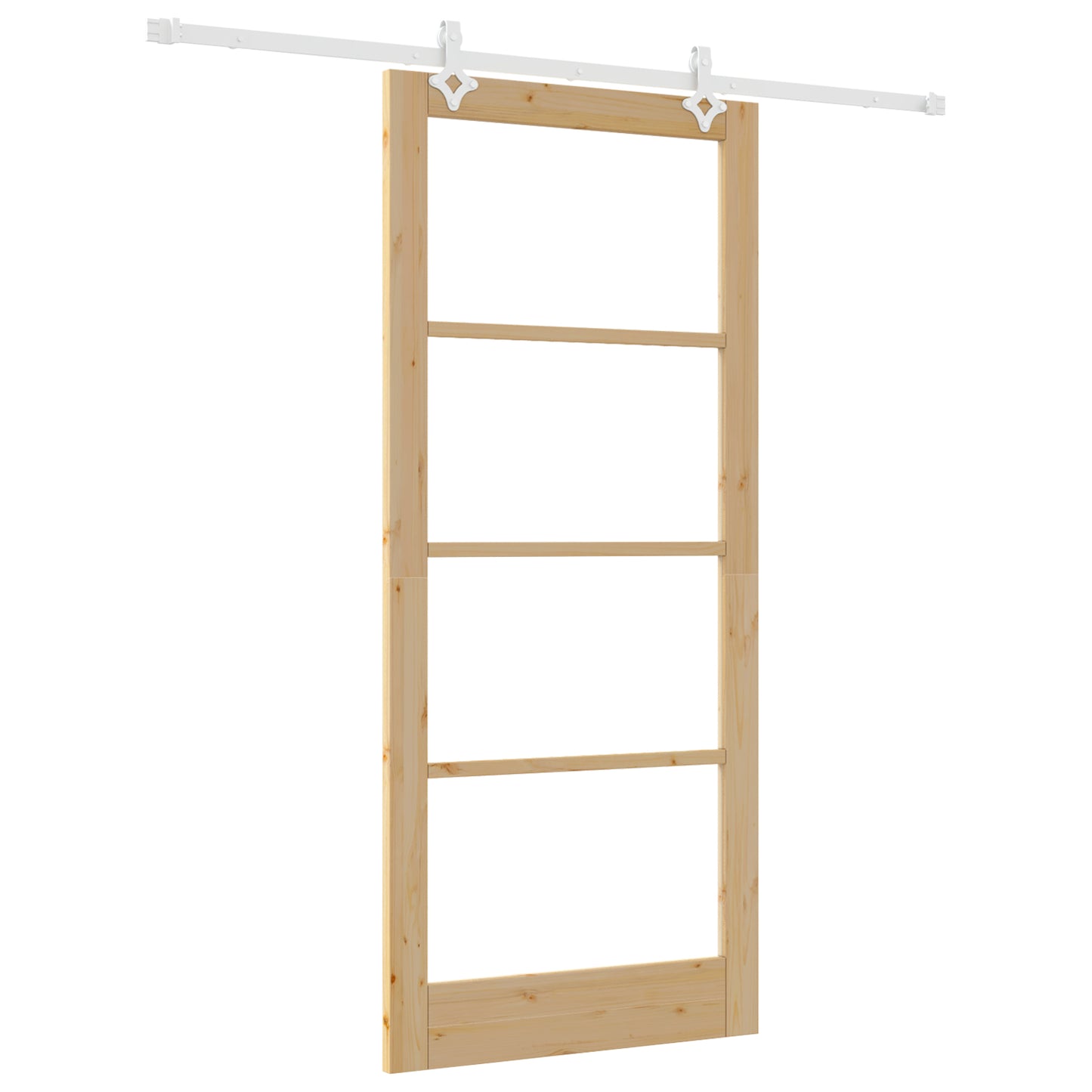 Sliding Door with Hardware Set 93x211 cm Solid Wood Pine, vidaXL Interior Door with Glass 'ORKDAL'93x211x4 cm Solid Wood Pine
