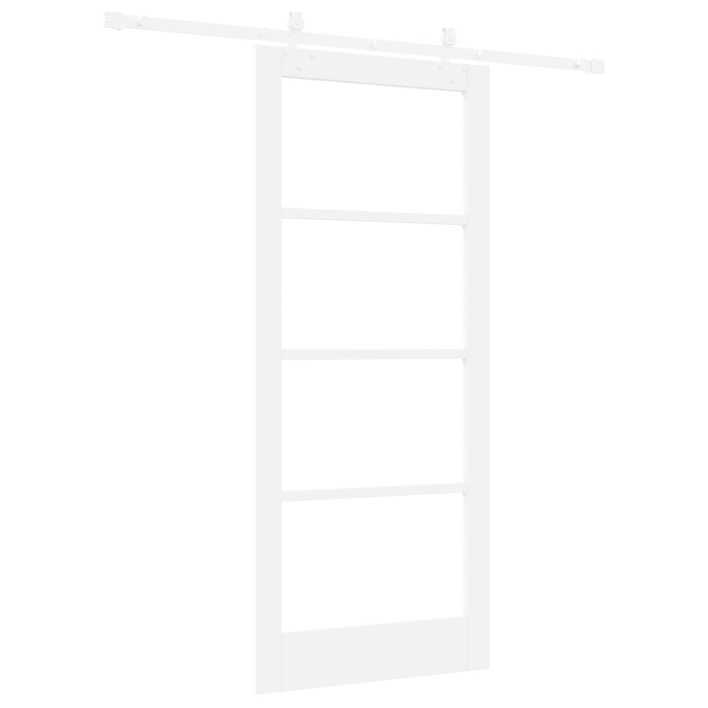 Sliding Door with Hardware Set White 86x198,5 cm Solid Wood Pine, vidaXL Interior Door with Glass 'ORKDAL'White 86x198,5x4 cm