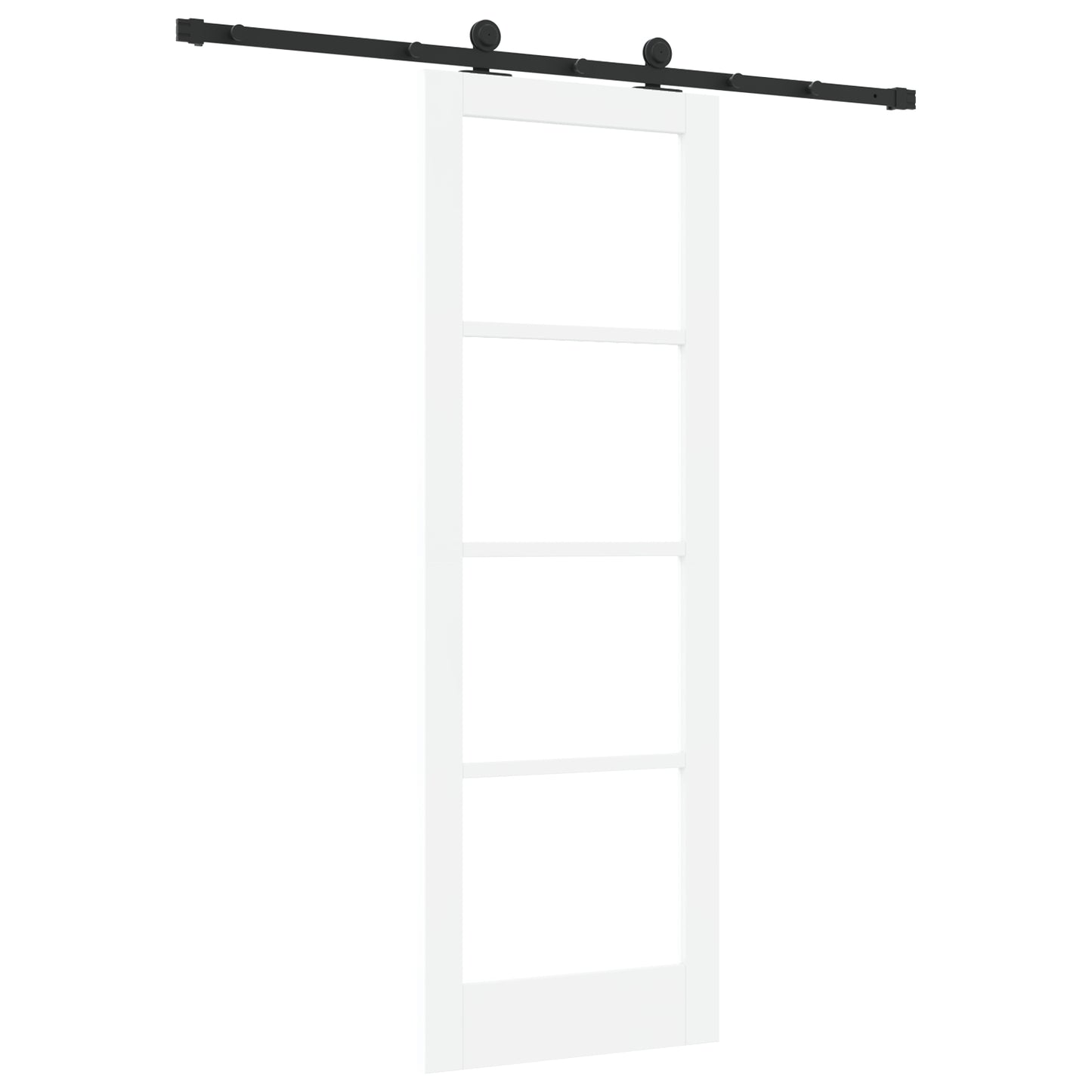 Sliding Door with Hardware Set 'ORKDAL'White Solid Wood & Glass, vidaXL Interior Door with Glass 'ORKDAL'White 73.5x211x4 cm