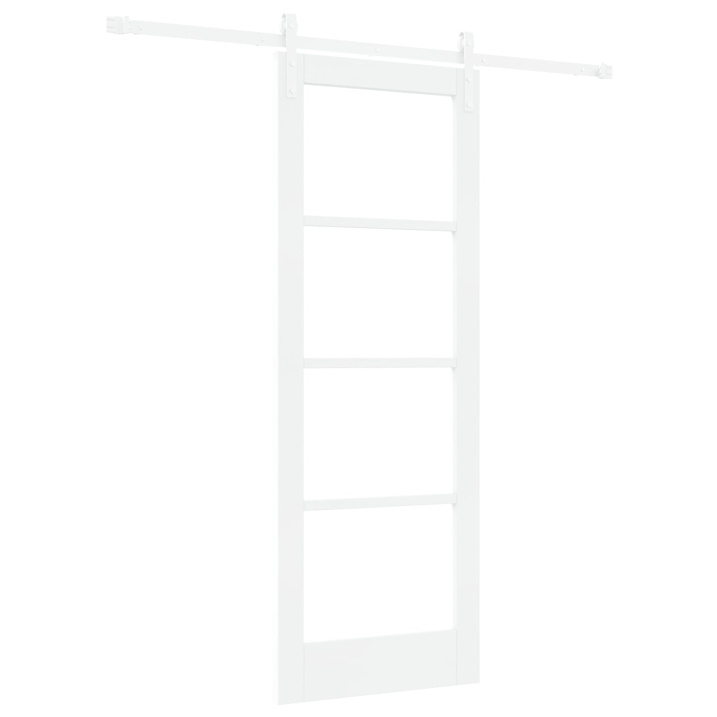 Sliding Door with Hardware Set 'ORKDAL'White Solid Wood & Glass, vidaXL Interior Door with Glass 'ORKDAL'White 73.5x198.5x4 cm