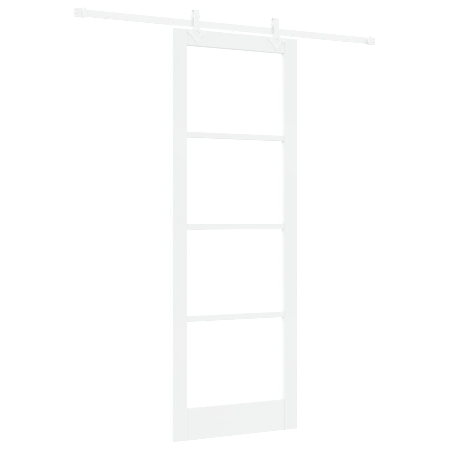 Sliding Door with Hardware Set White 83x232 cm Solid Wood Pine, vidaXL Interior Door with Glass 'ORKDAL'White 83x232x4 cm