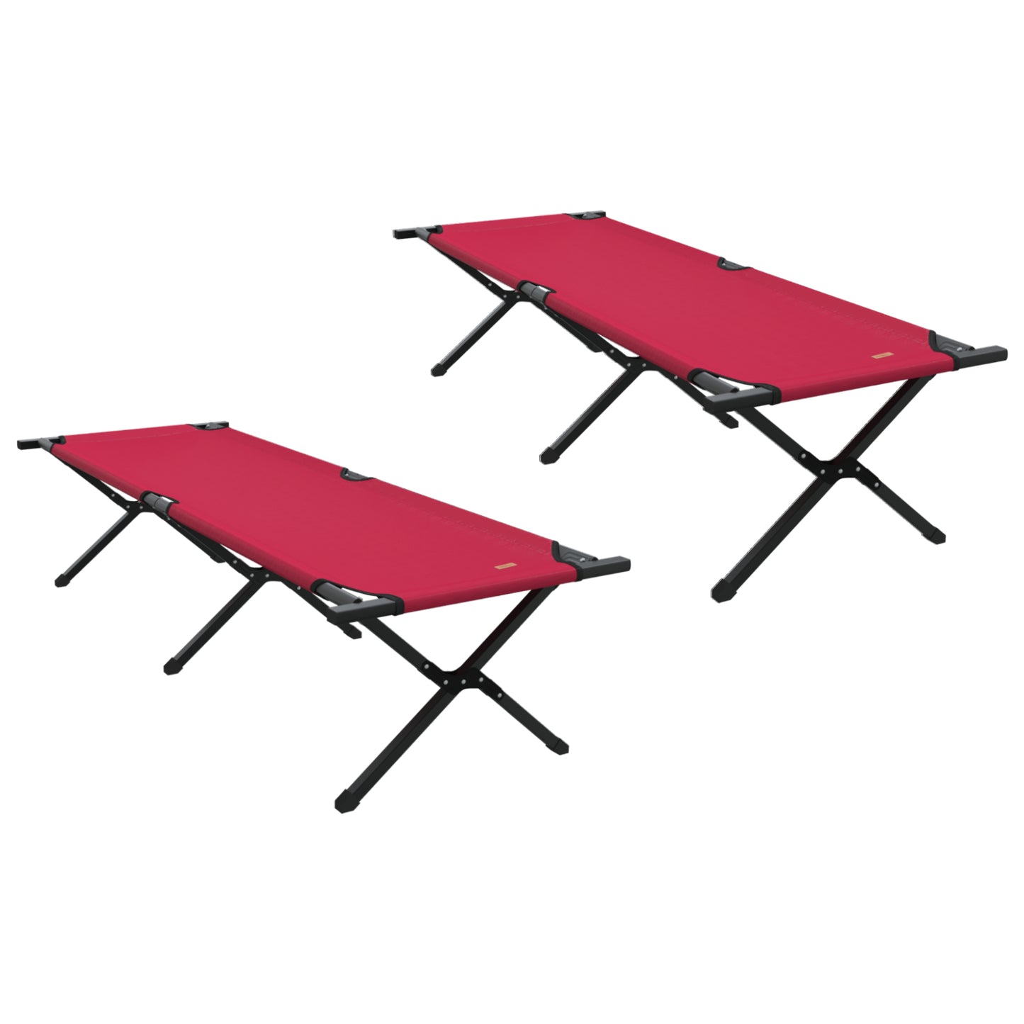 Folding Sun Beds 2 pcs with Carry Bag Red 600D Oxford Fabric