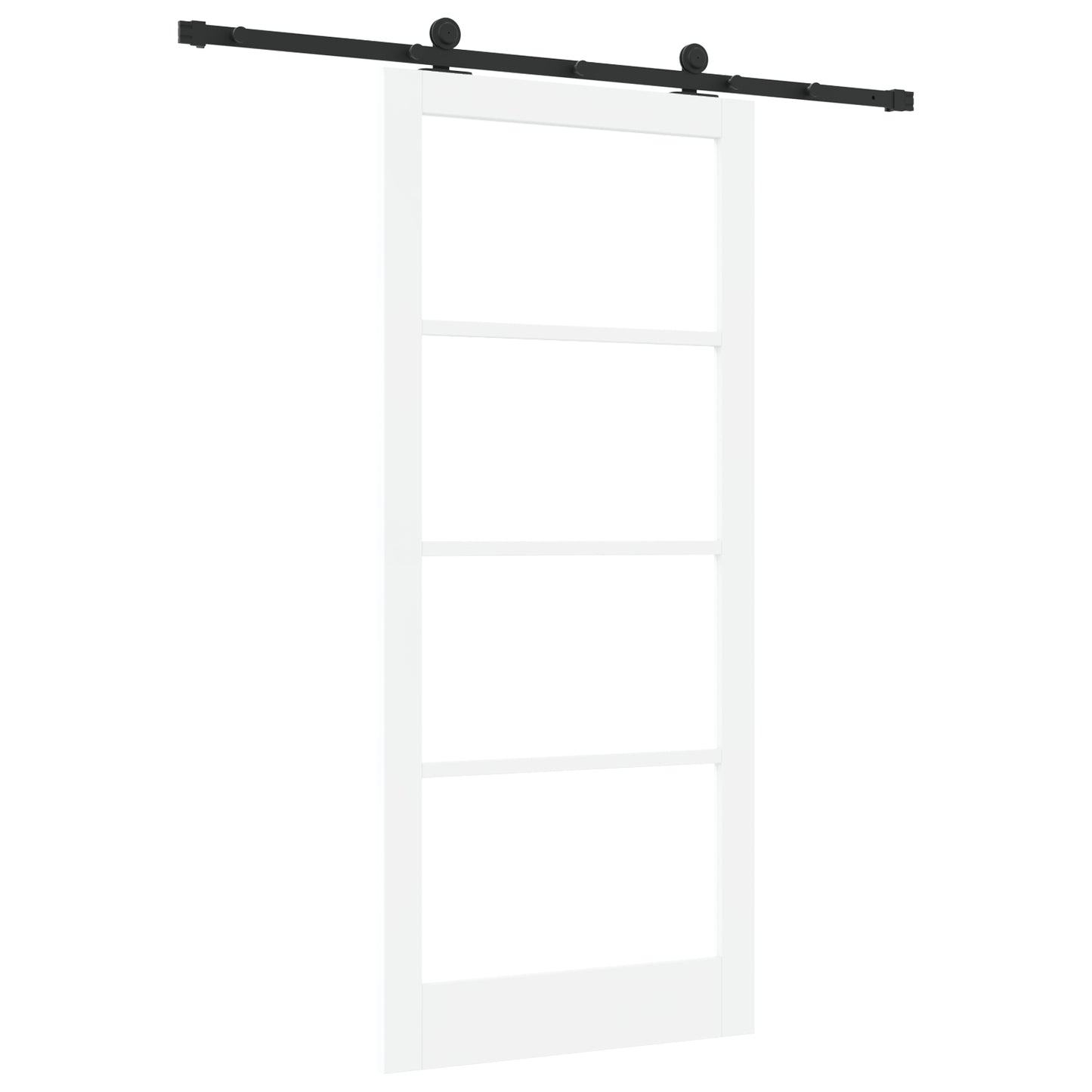 Sliding Door with Hardware Set 'ORKDAL'White Solid Wood & Glass, vidaXL Interior Door with Glass 'ORKDAL'White 93x211x4 cm