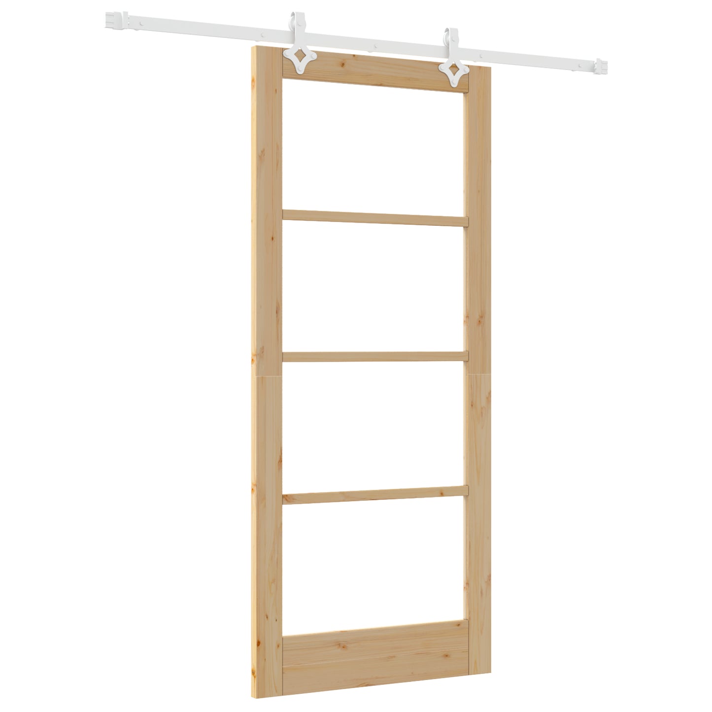 Sliding Door with Hardware Set 86x198.5 cm Solid Wood Pine, vidaXL Interior Door with Glass 'ORKDAL'86x198.5x4 cm Solid Wood Pine